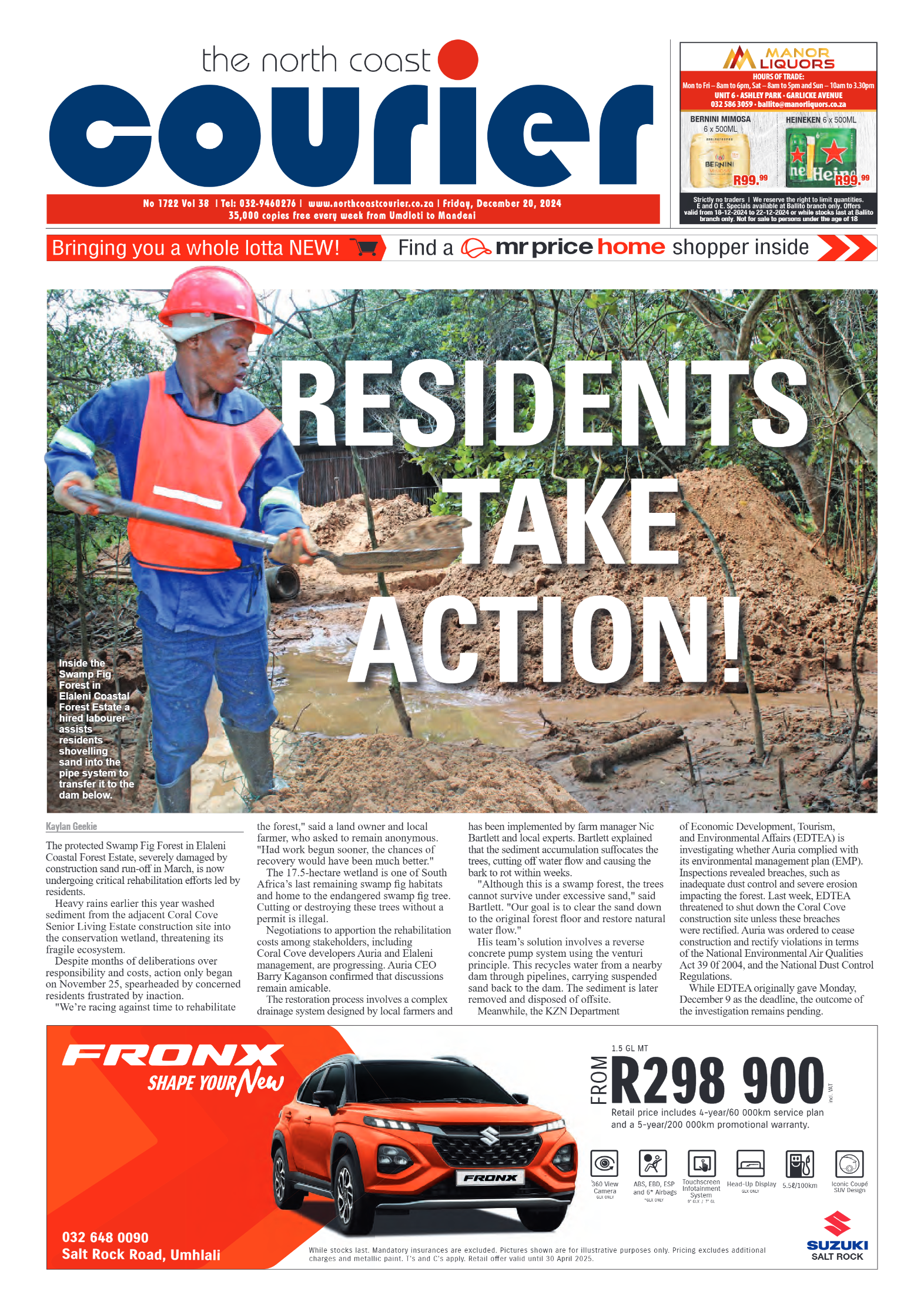 North Coast Courier 20 December page 1