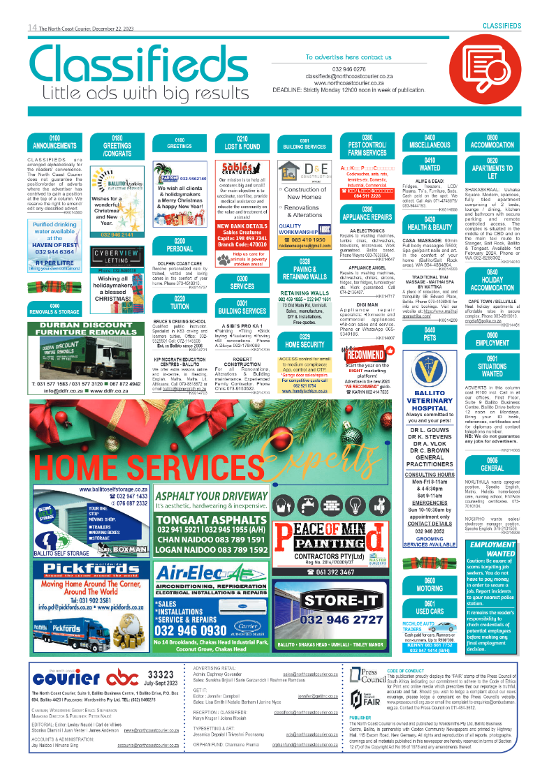 North Coast courier 22 December page 14