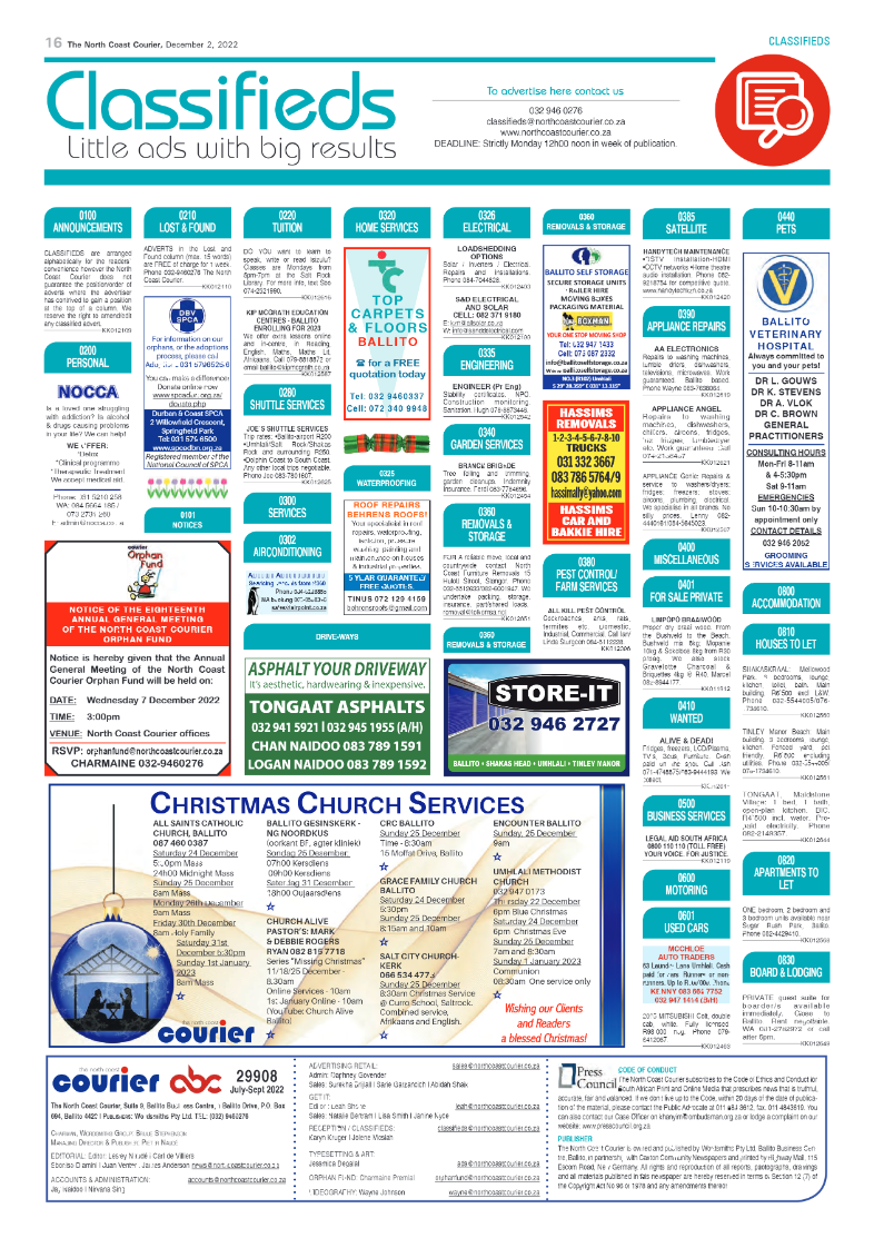North Coast Courier 02 December page 16