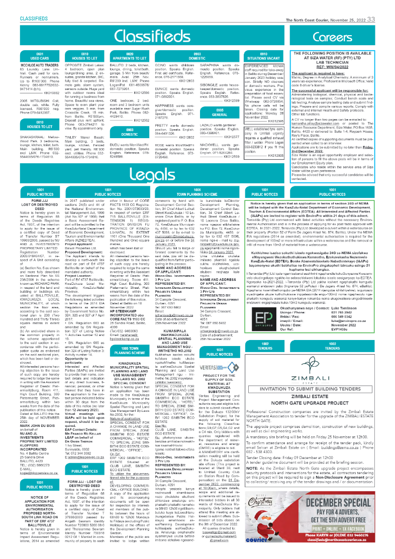 North Coast Courier 25/11/22 page 33