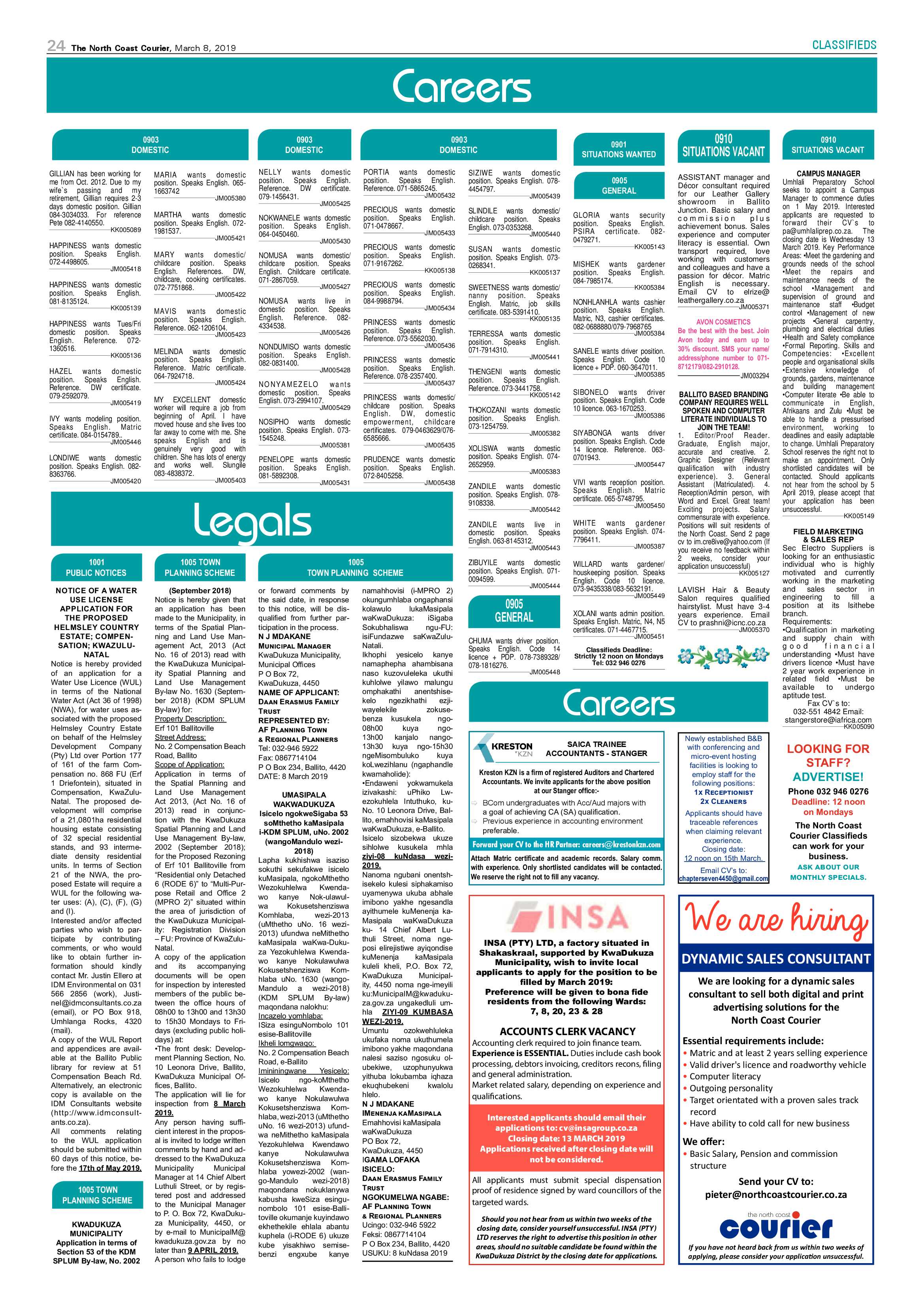 The North Coast Courier – 08 March 2019 page 24