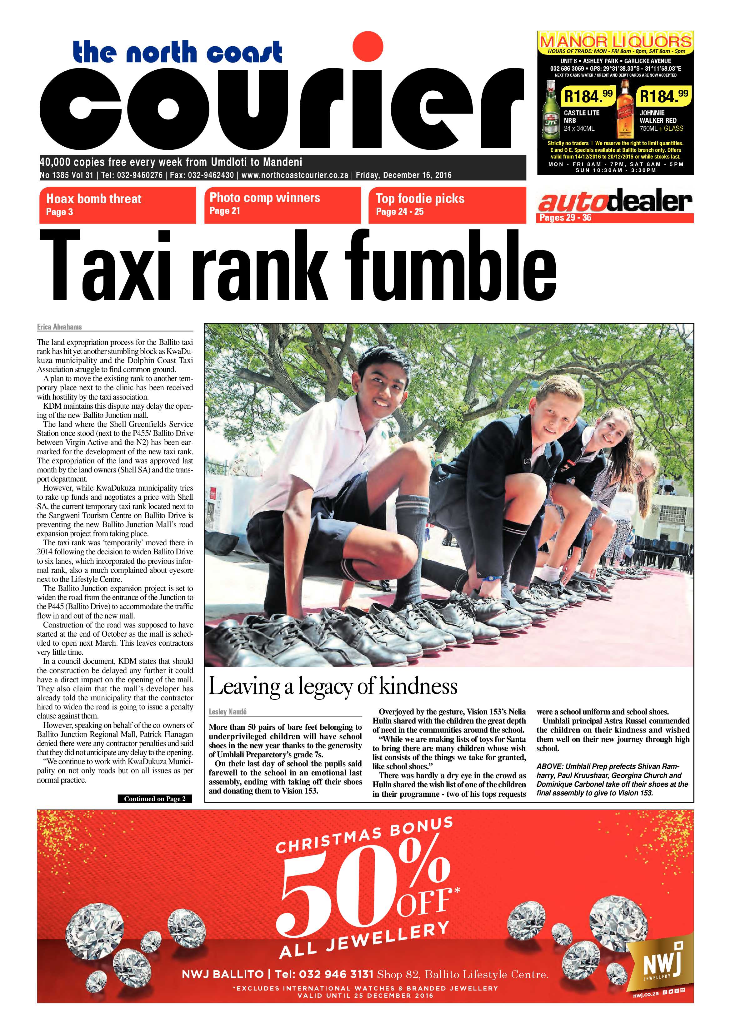 North Coast Courier – 16 December 2016 page 1