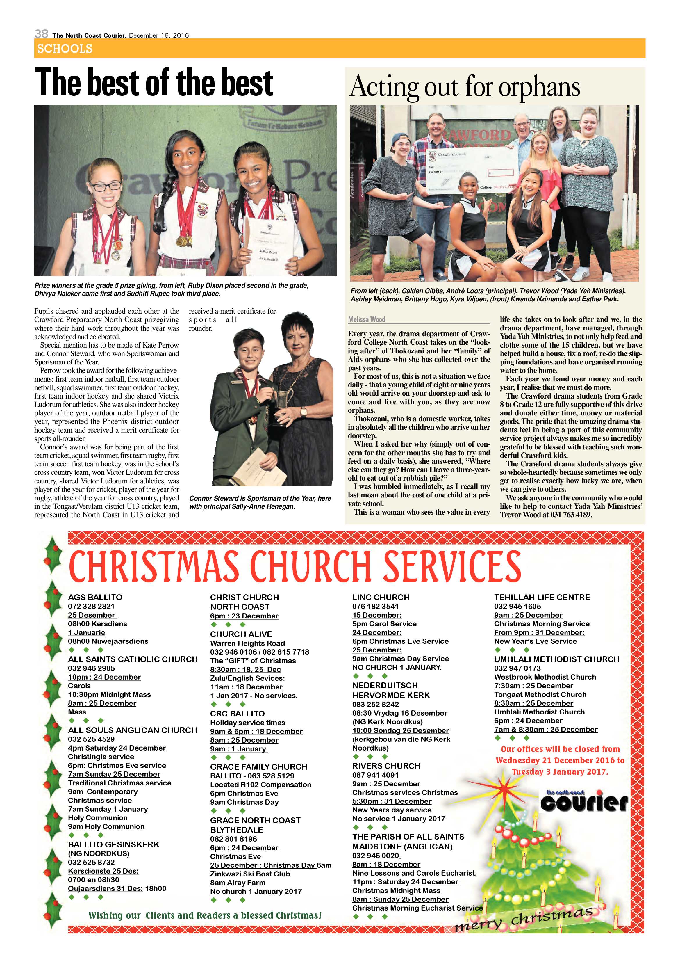 North Coast Courier – 16 December 2016 page 38