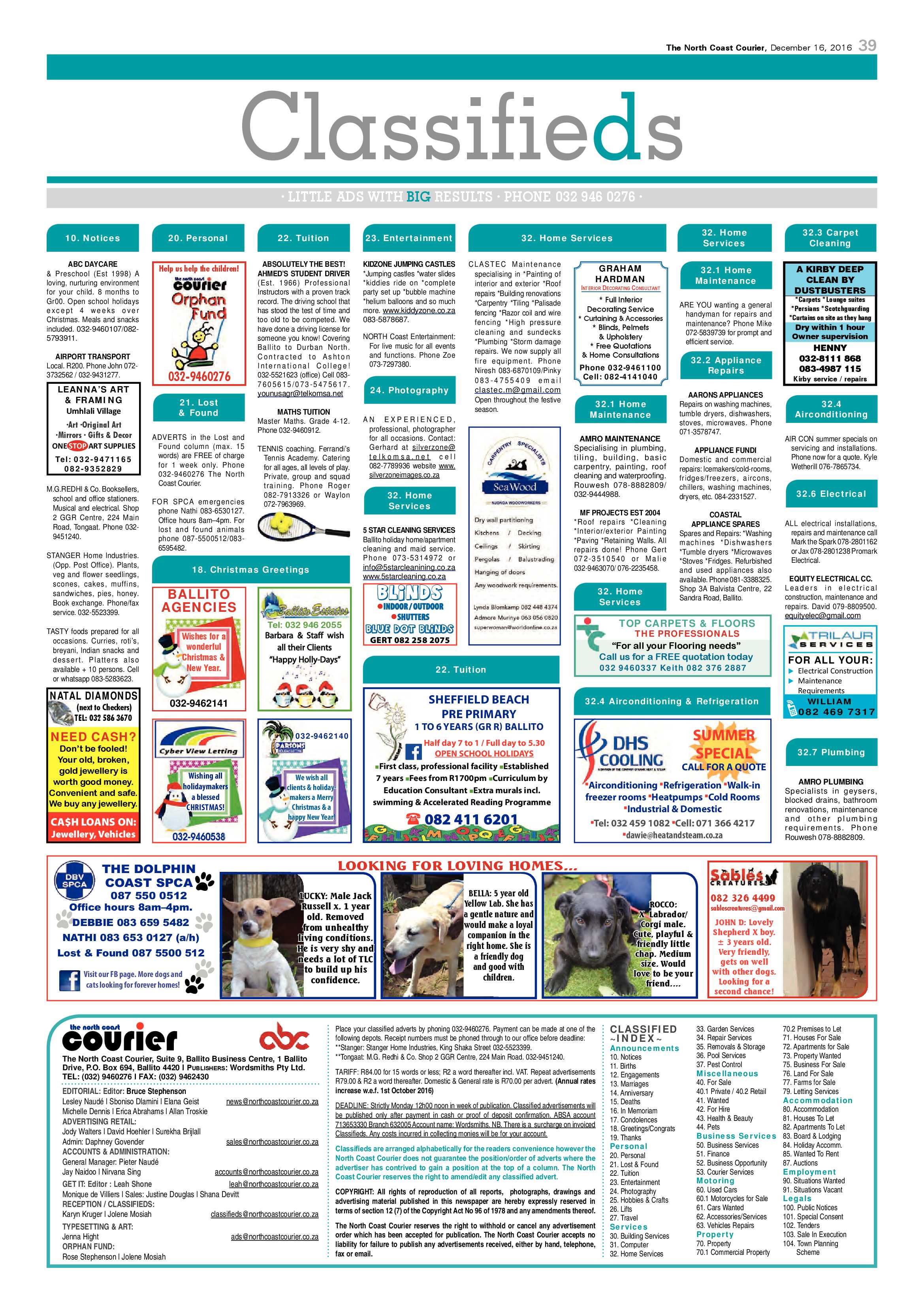 North Coast Courier – 16 December 2016 page 39