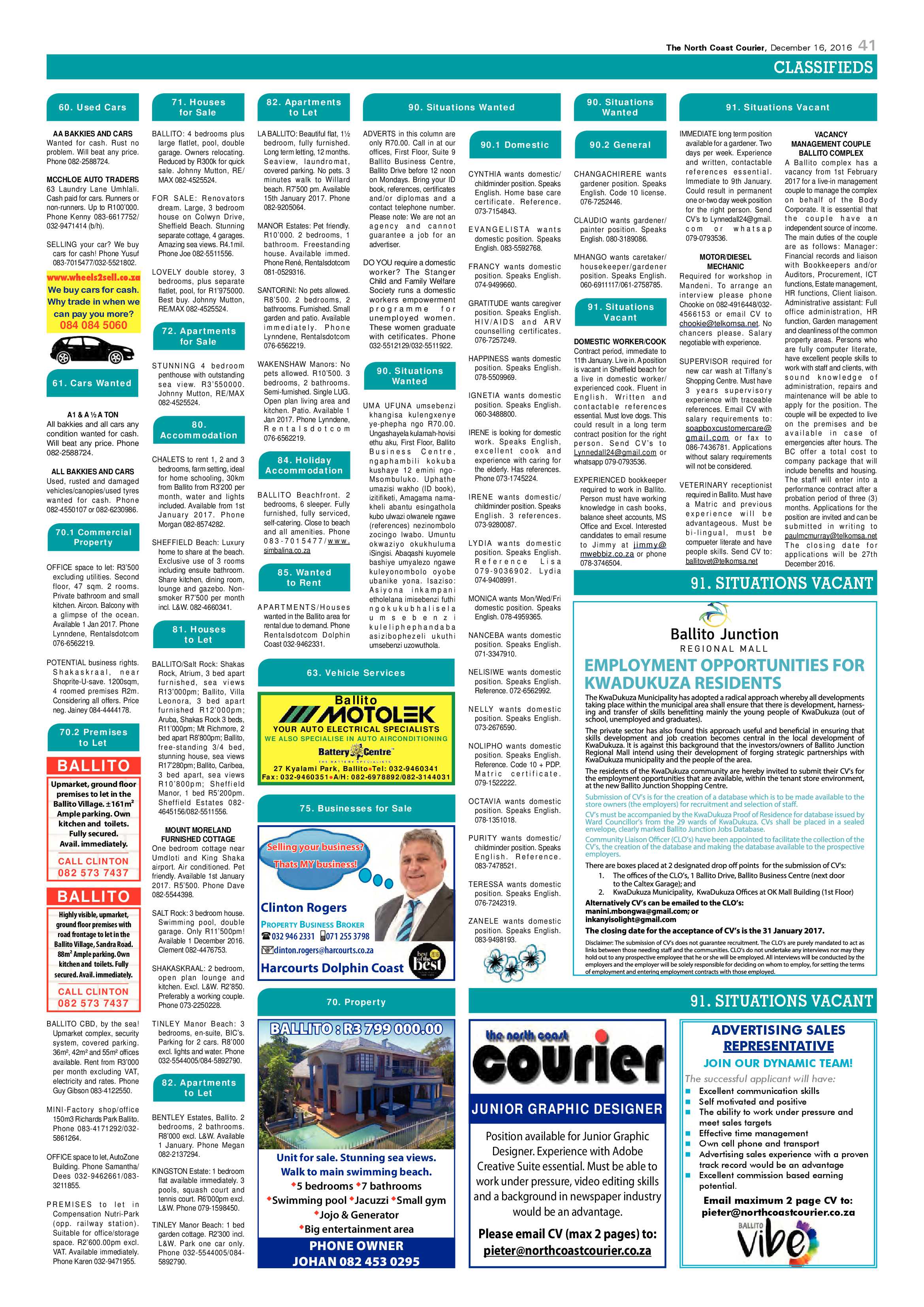 North Coast Courier – 16 December 2016 page 41