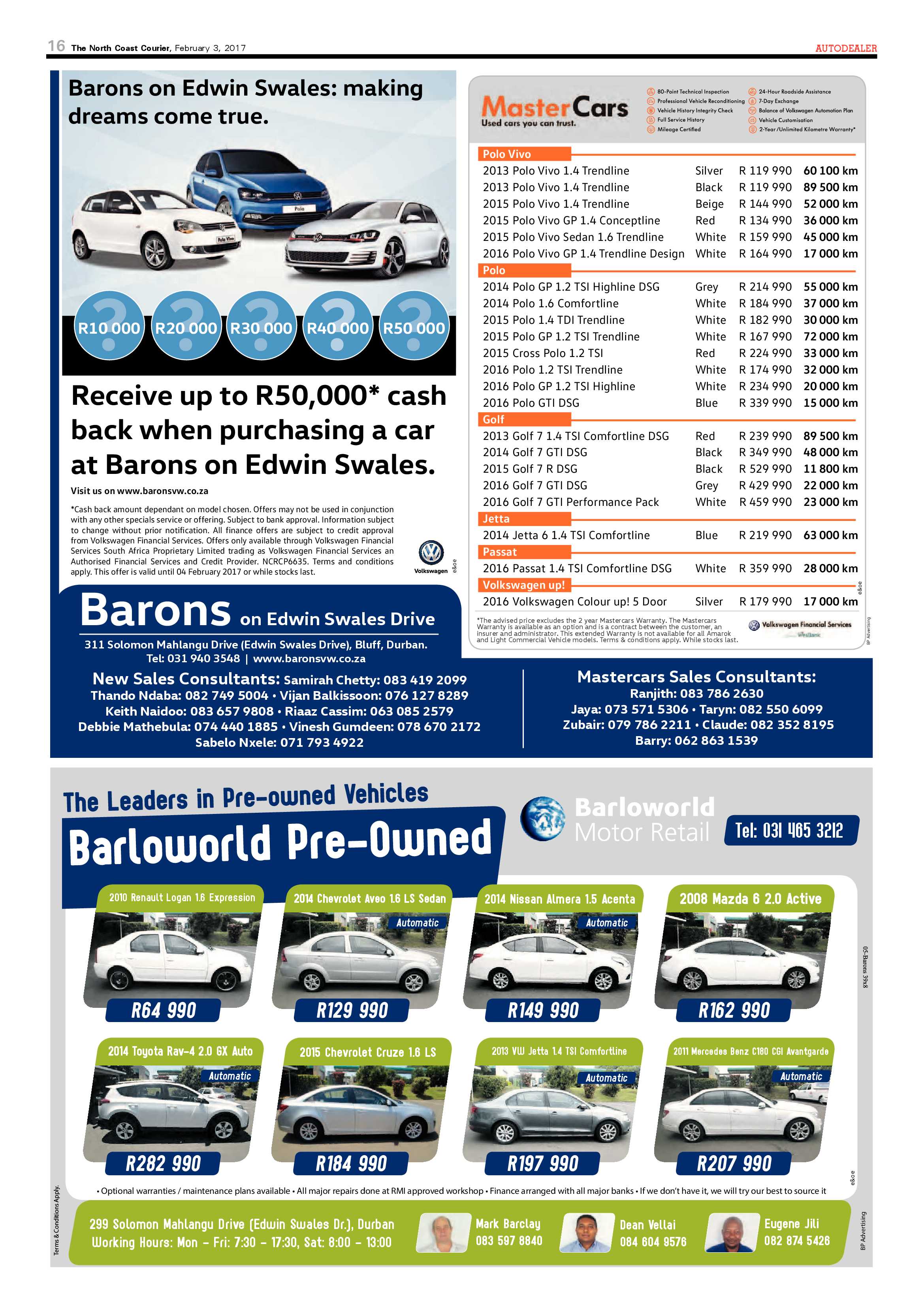 North Coast Courier – 03 February 2017 page 16