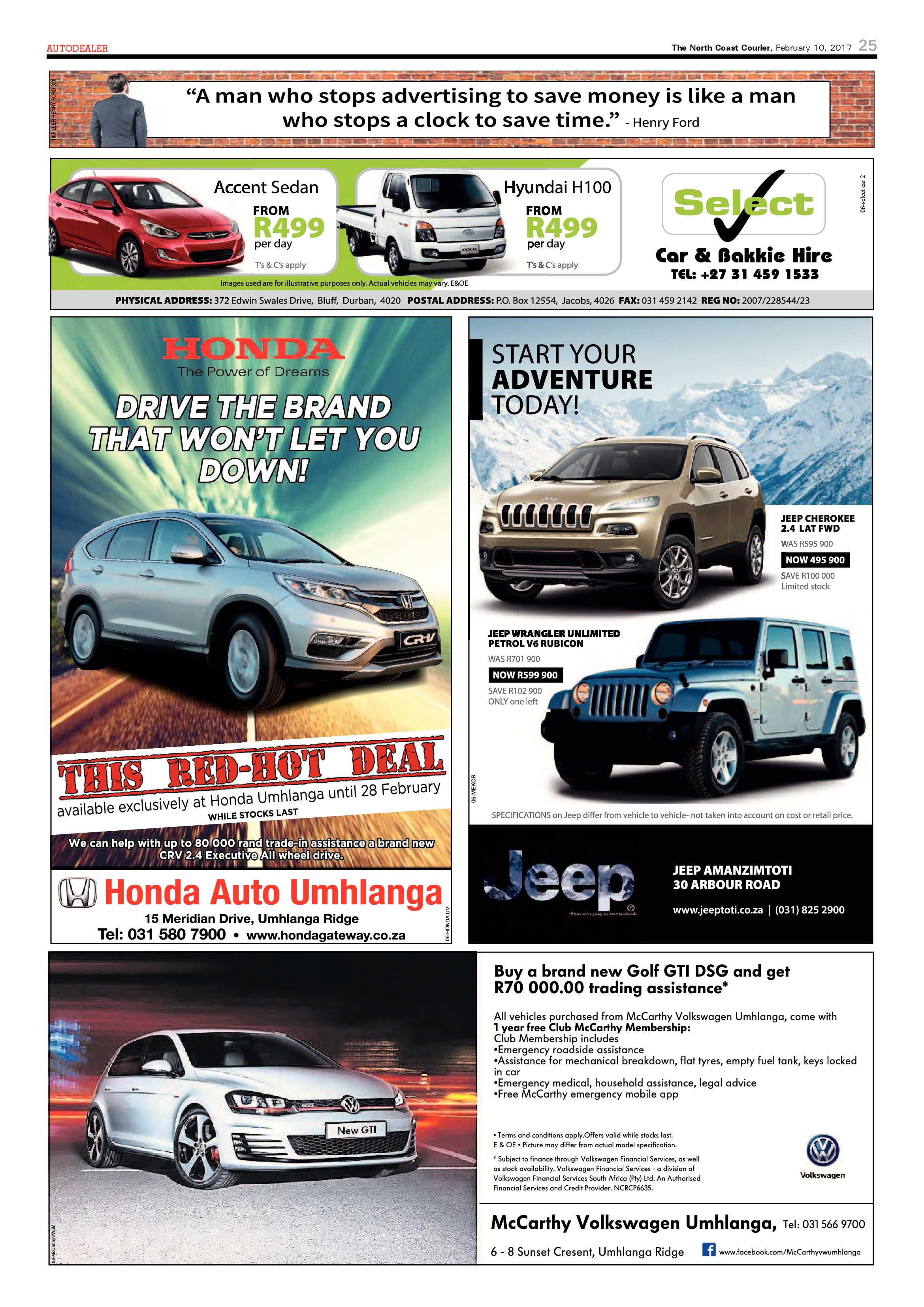 North Coast Courier – 10 February 2017 page 25