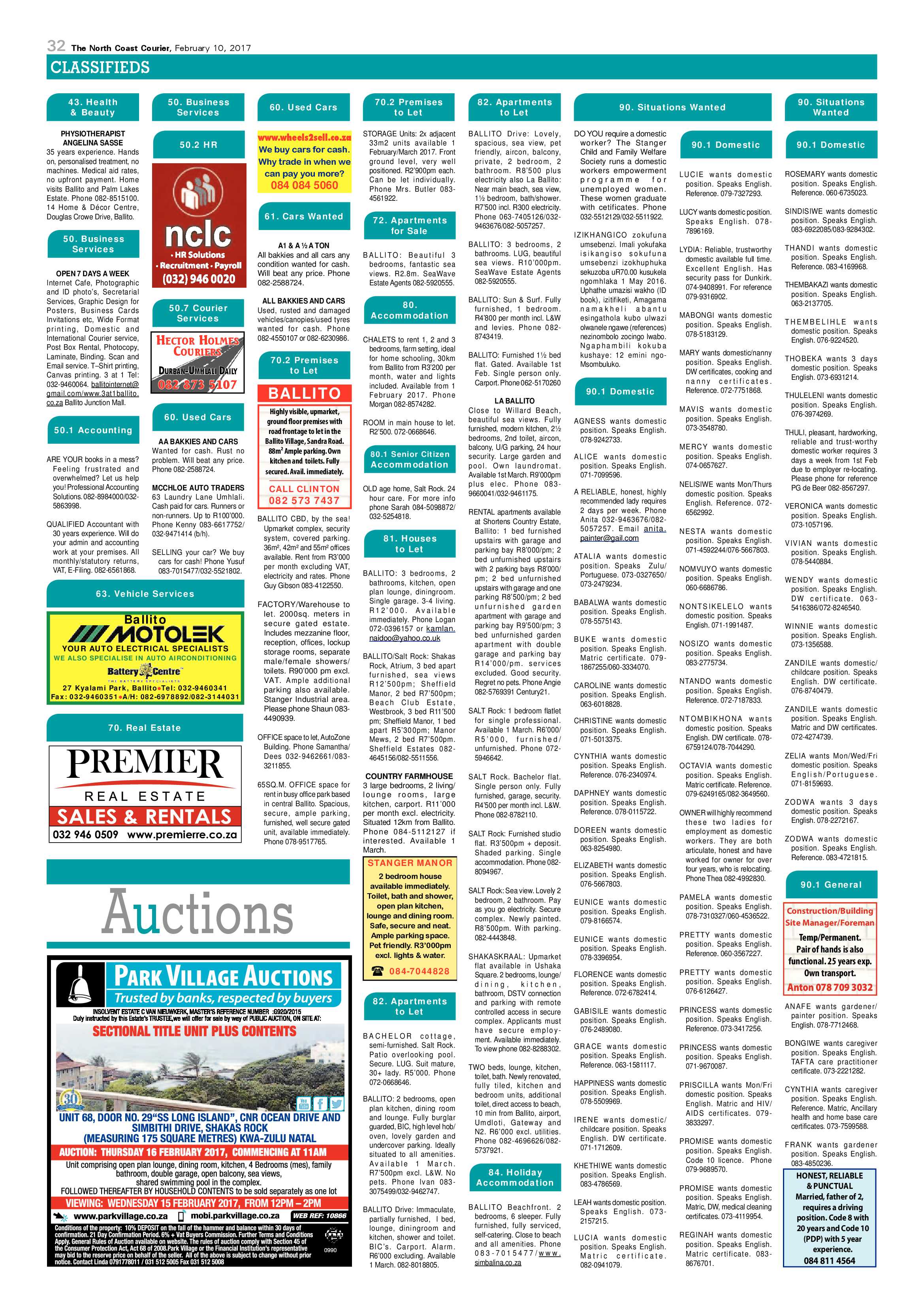 North Coast Courier – 10 February 2017 page 32