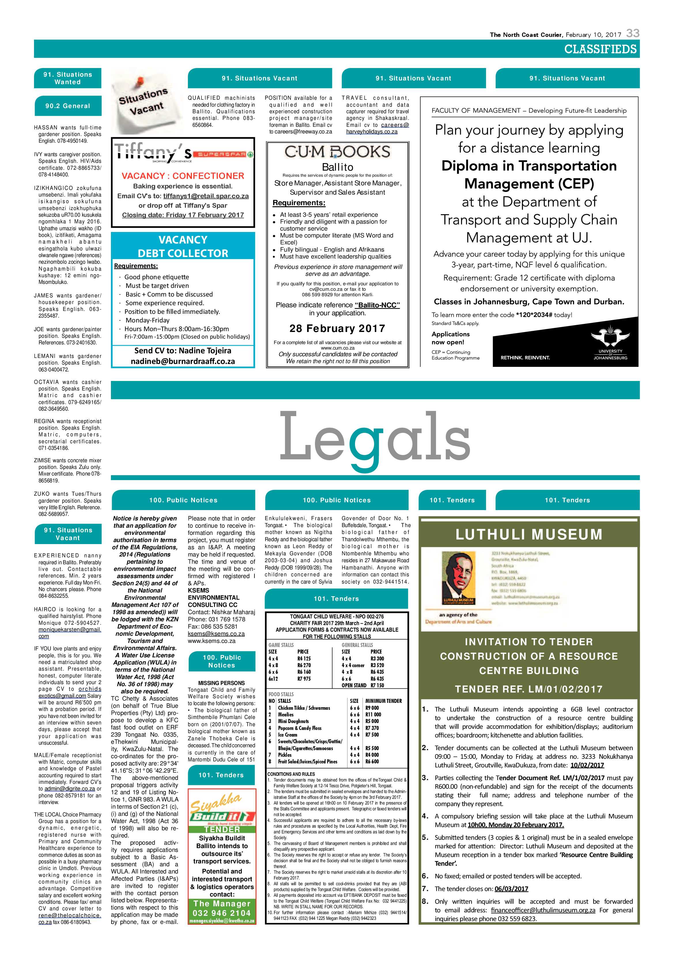 North Coast Courier – 10 February 2017 page 33