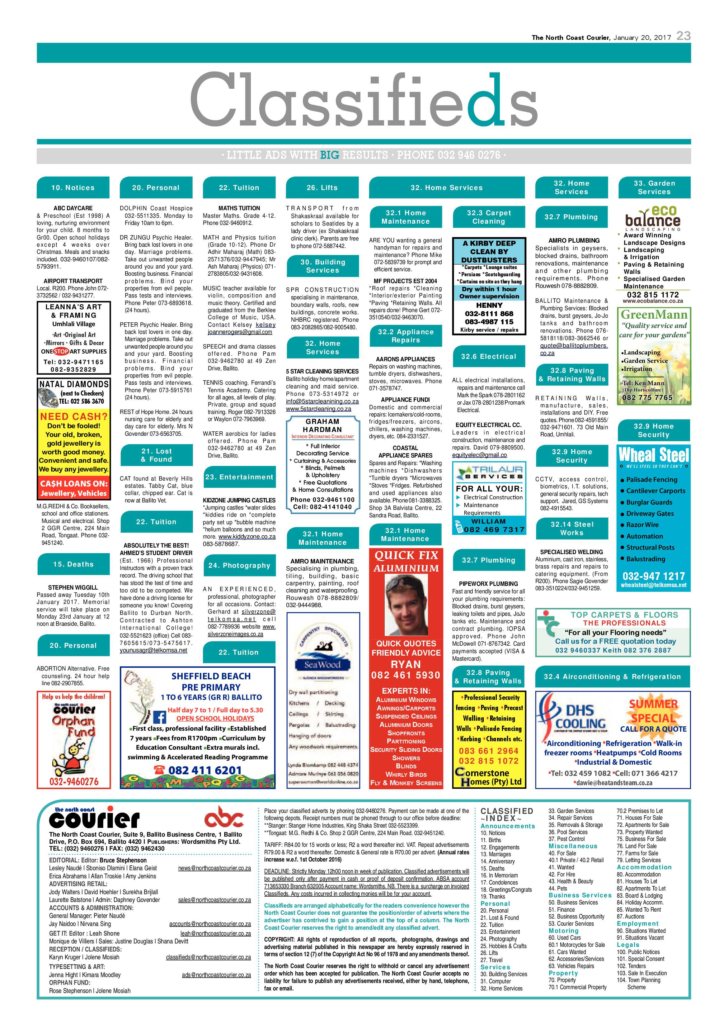 North Coast Courier – 20 January 2017 page 23