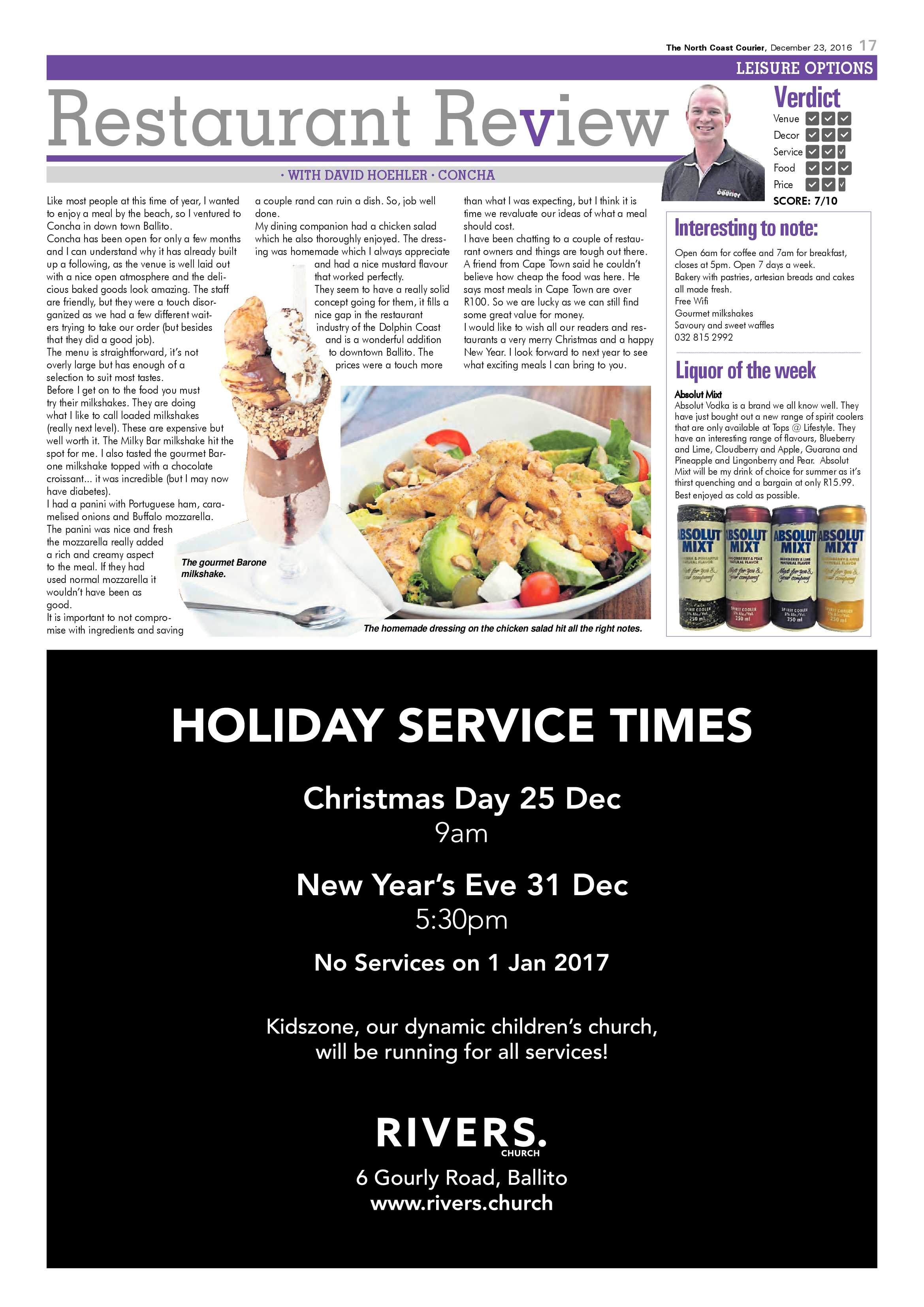 North Coast Courier – 23 December 2016 page 17