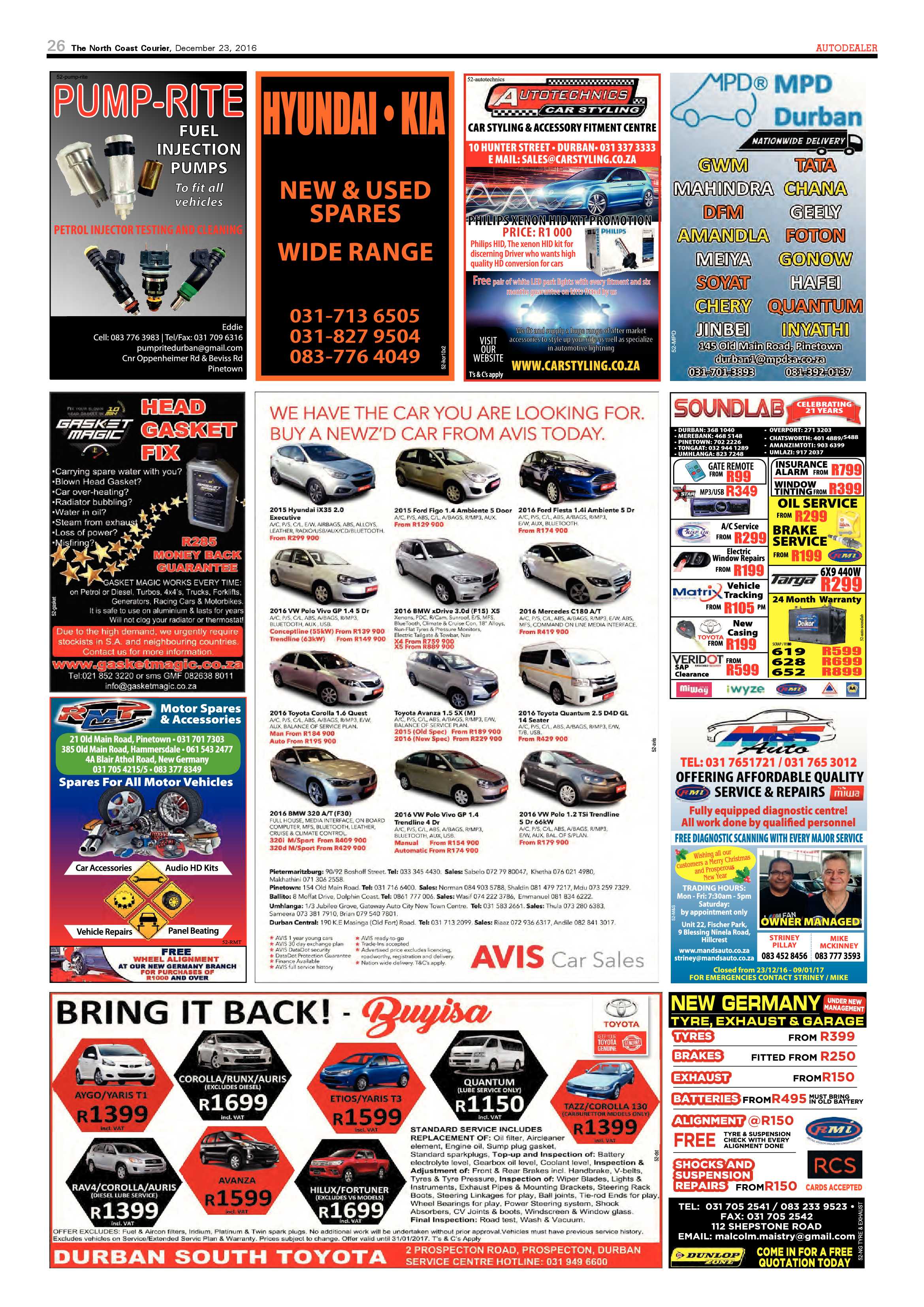 North Coast Courier – 23 December 2016 page 26