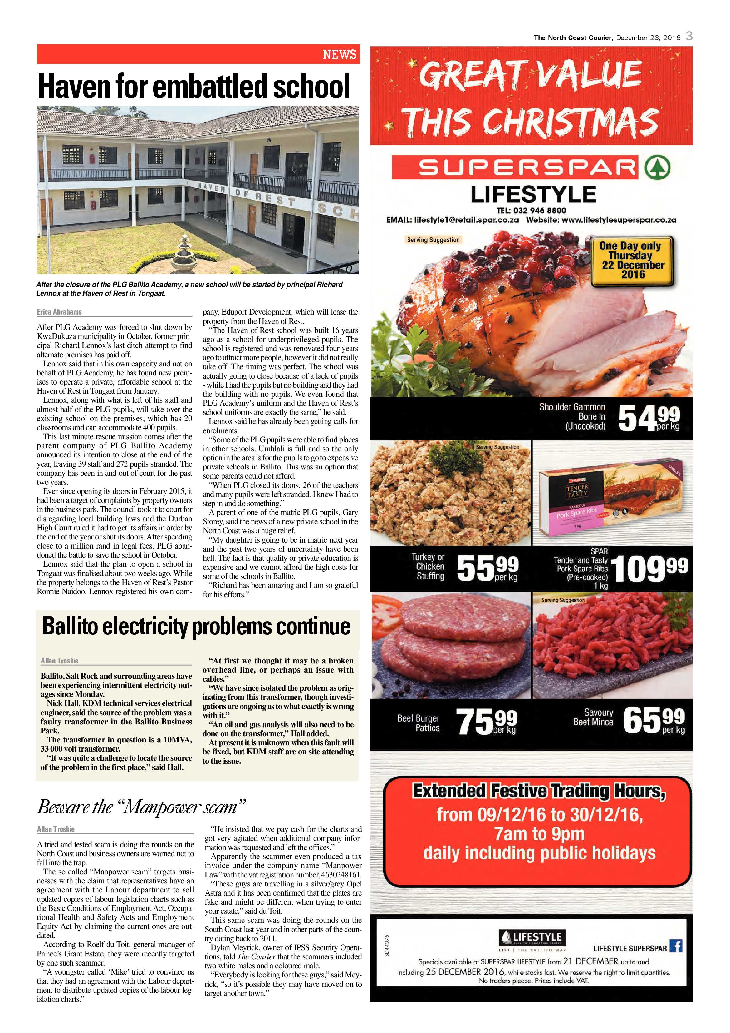 North Coast Courier – 23 December 2016 page 3