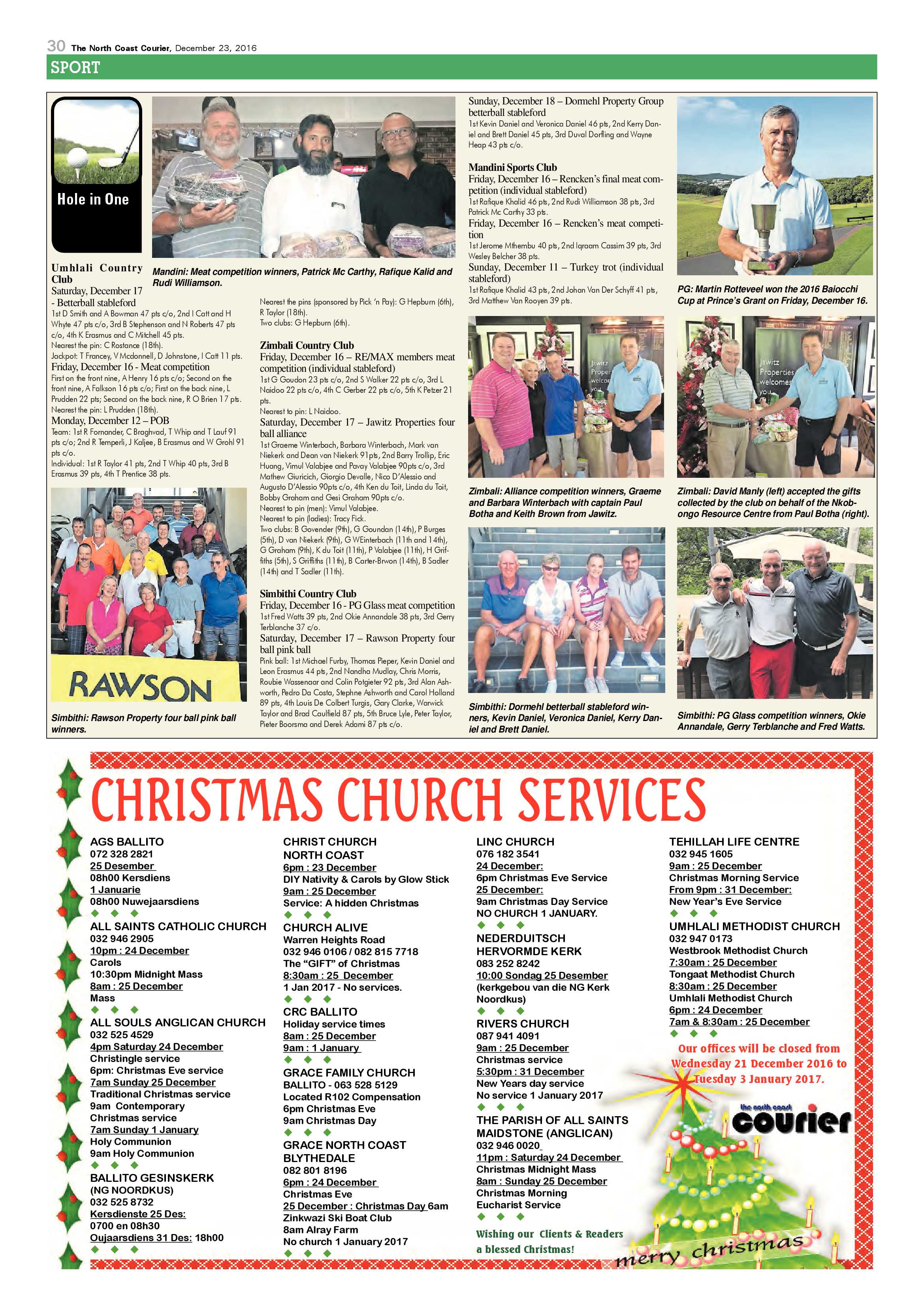 North Coast Courier – 23 December 2016 page 30