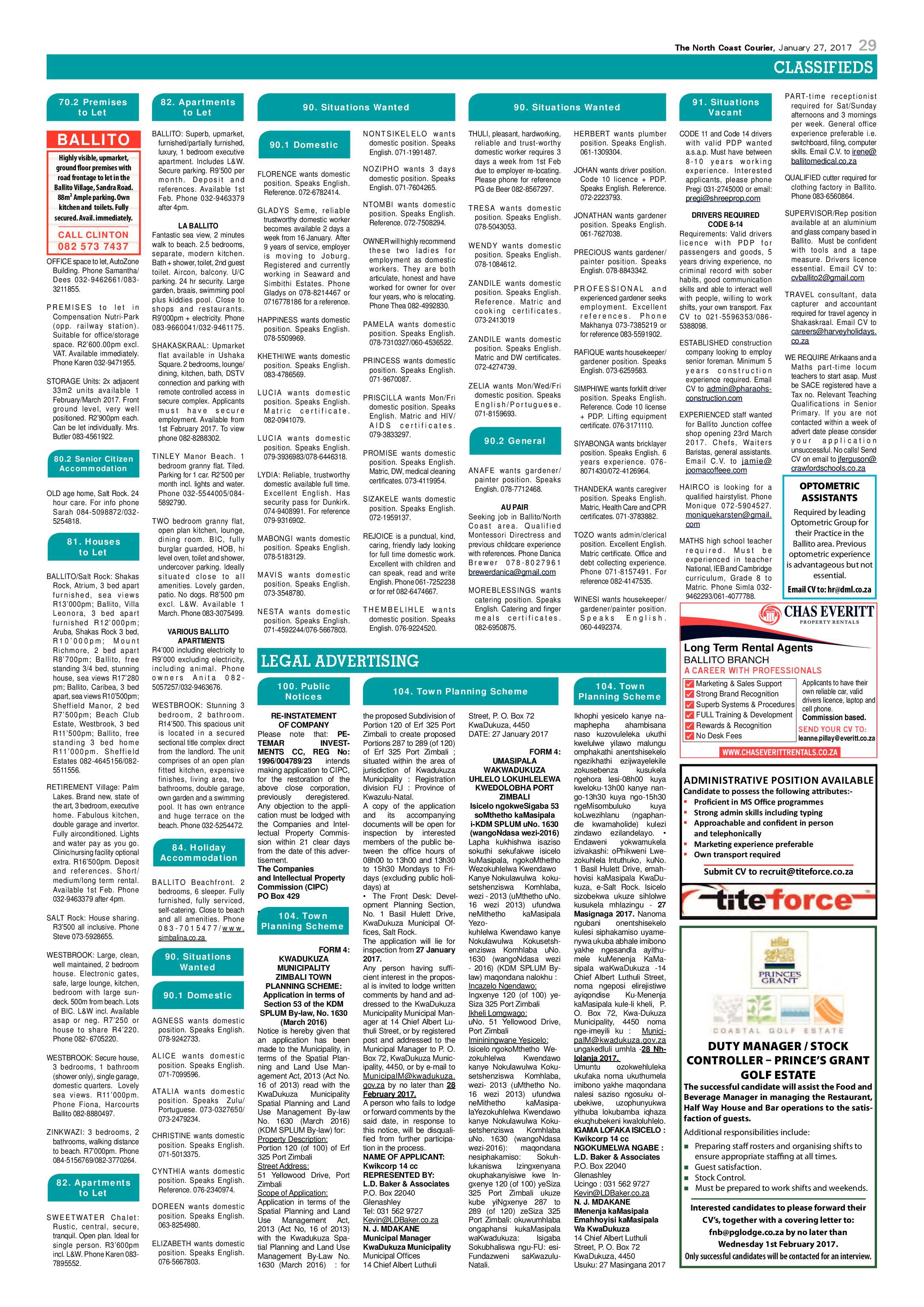 North Coast Courier – 27 January 2017 page 29