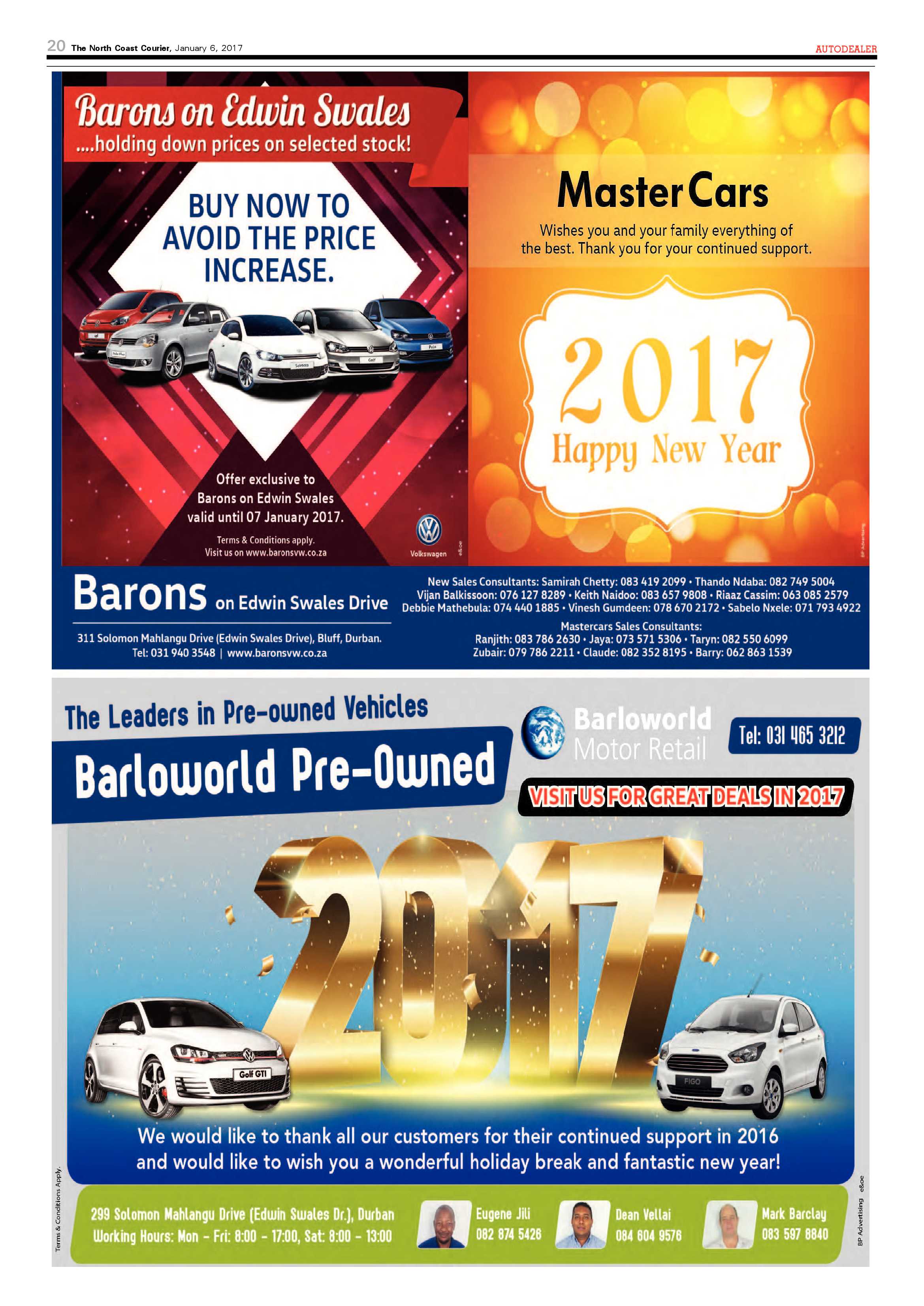North Coast Courier – 6 January 2017 page 20