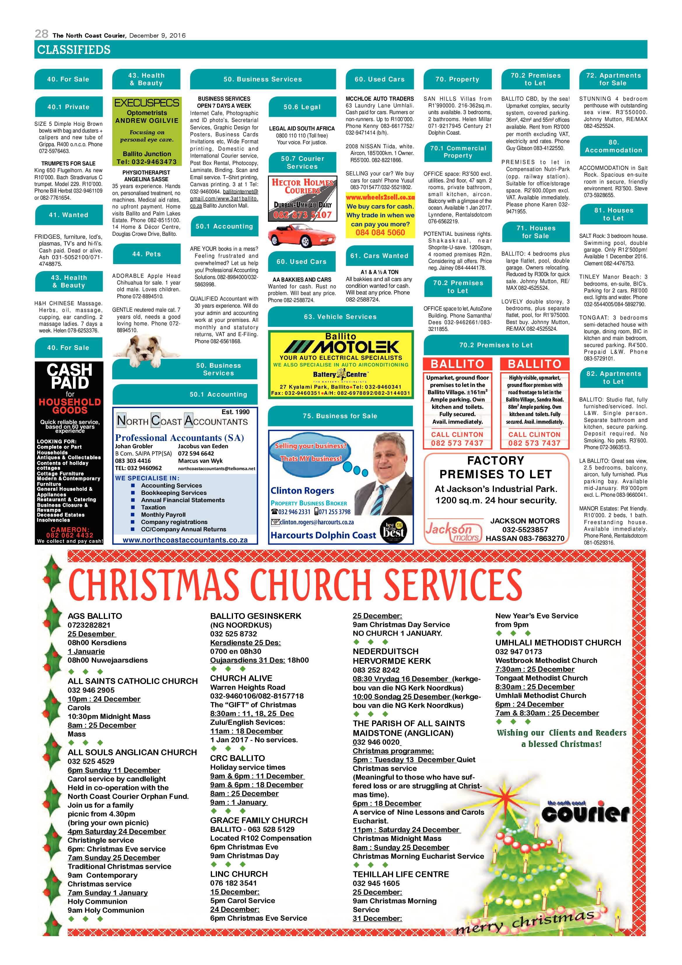 North Coast Courier – 09 December 2016 page 28