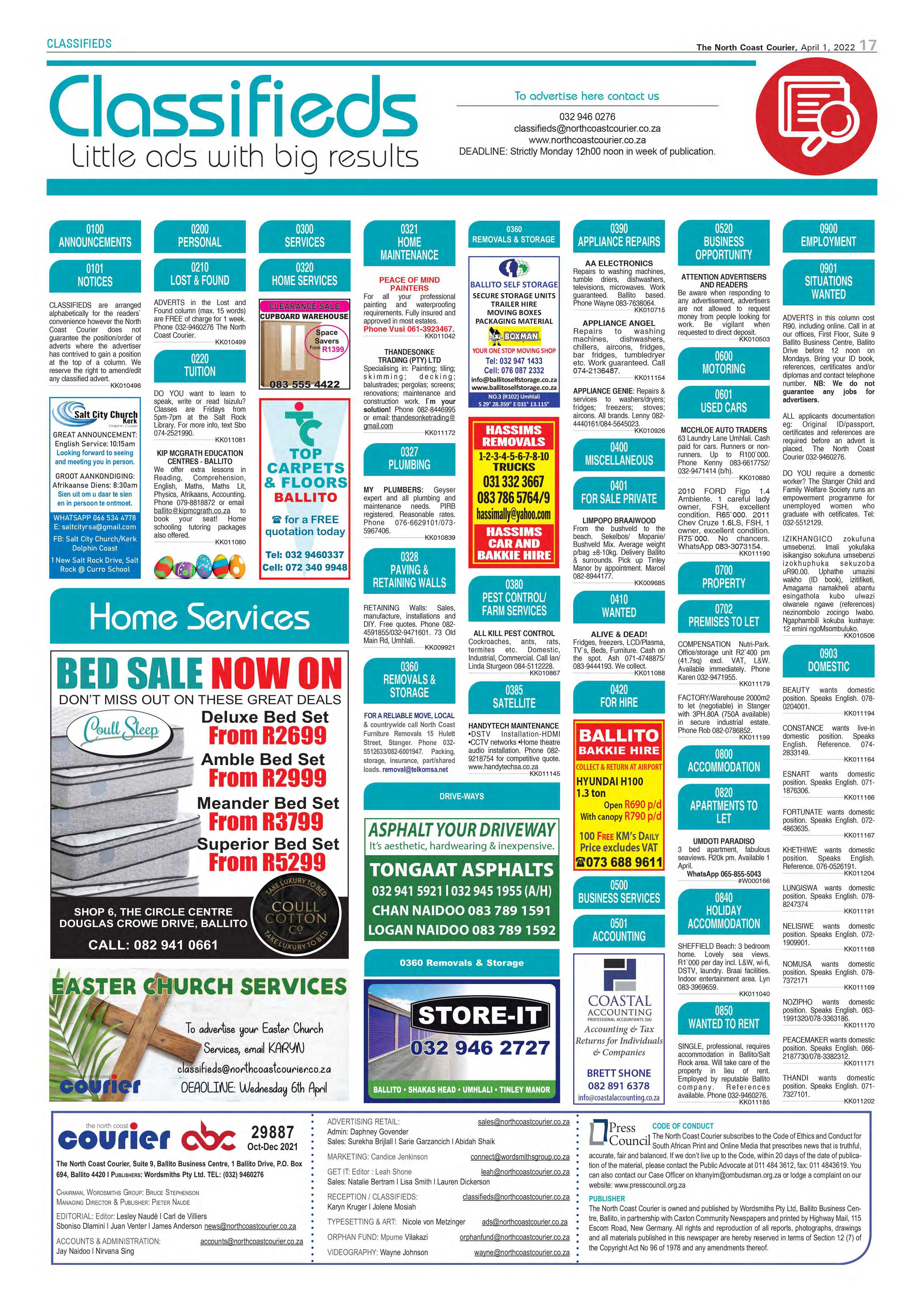 North Coast Courier 01 April 2022 page 17
