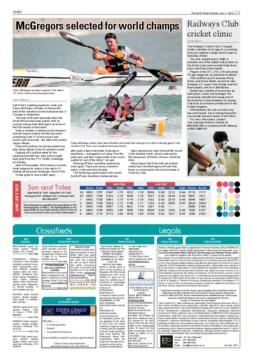 North Coast Courier 01 July 2022 page 23