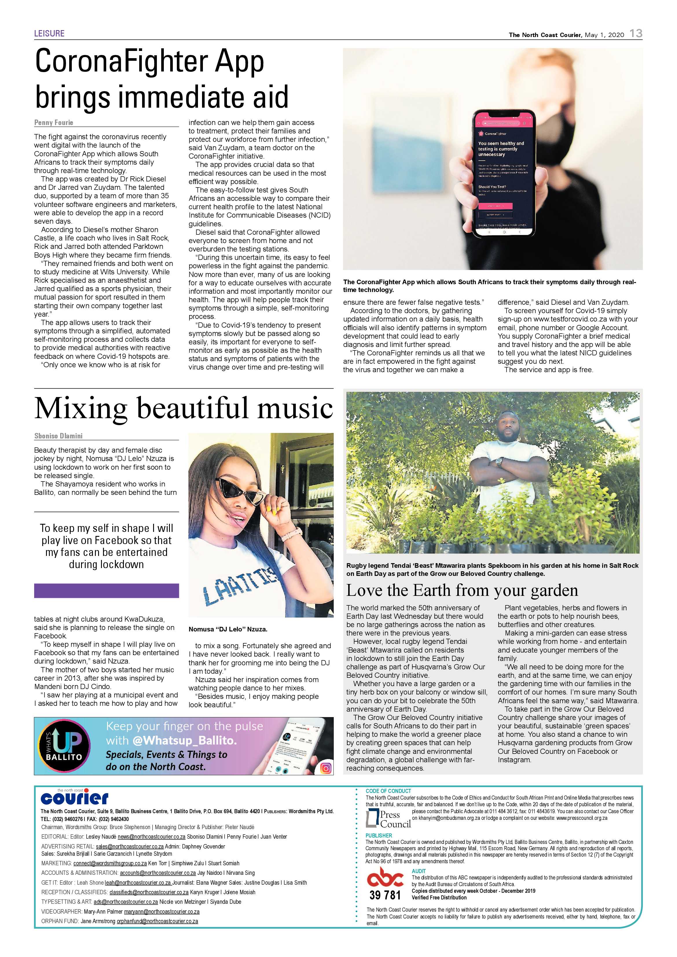 North Coast Courier 01 May 2020 page 13
