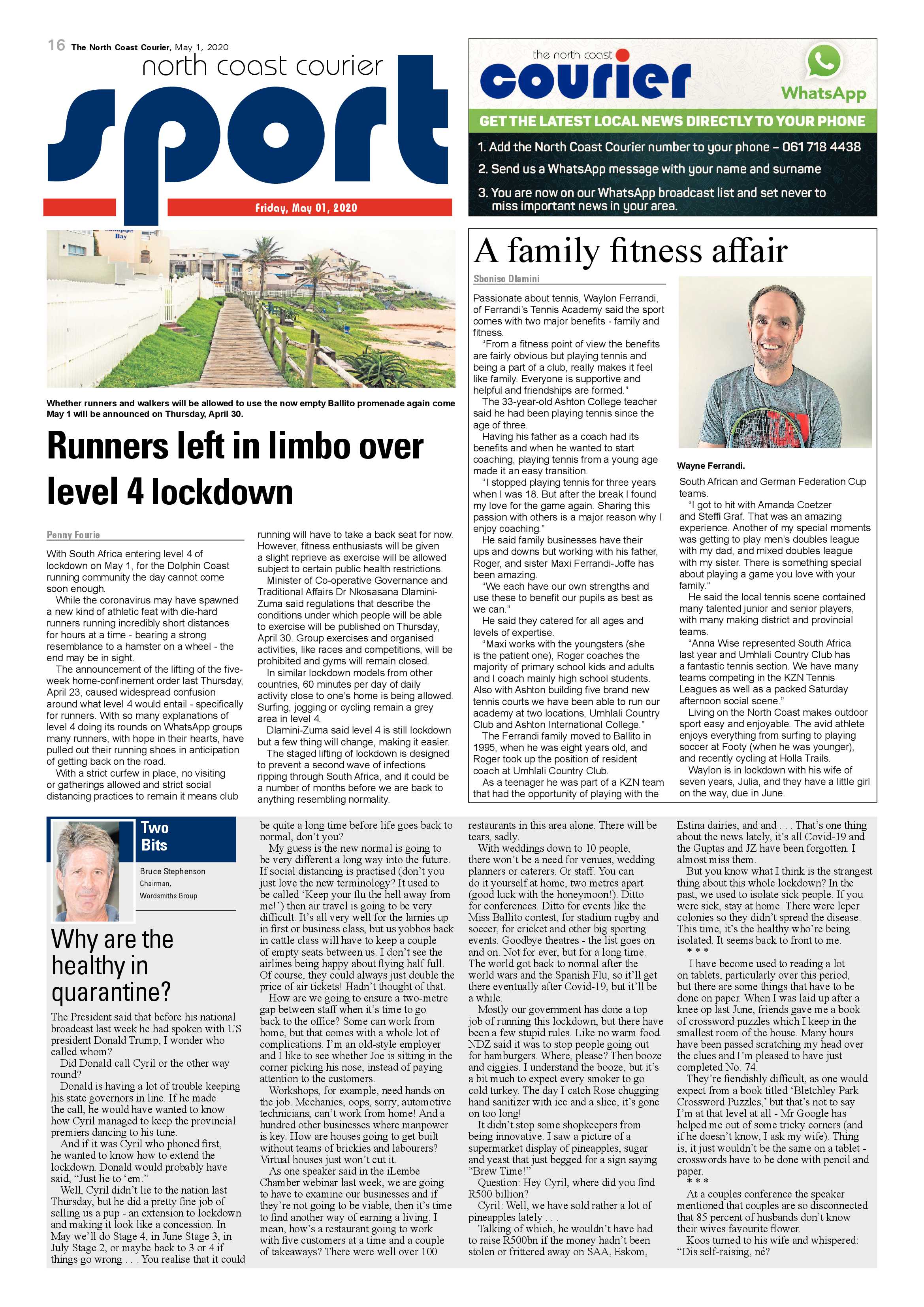 North Coast Courier 01 May 2020 page 16