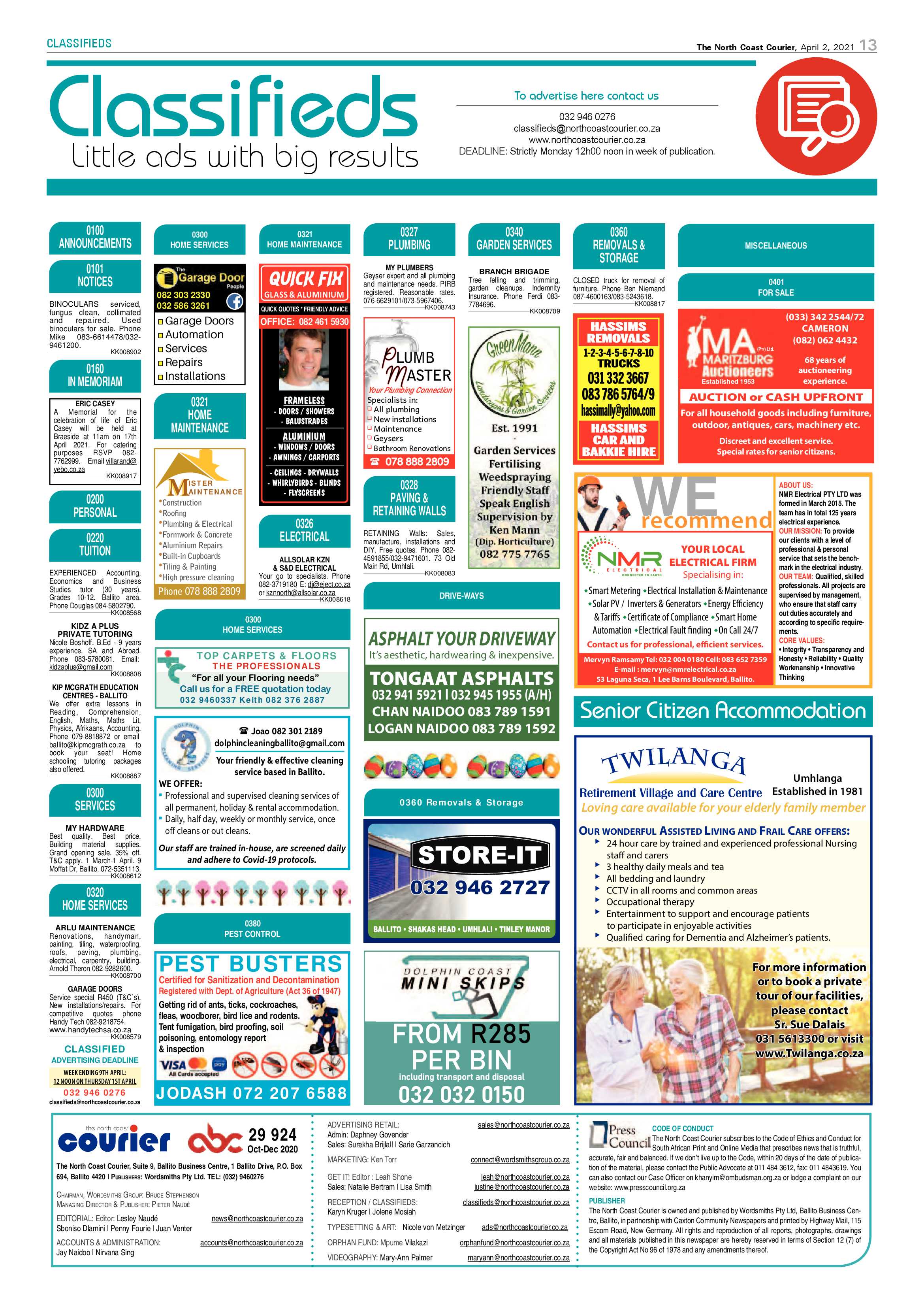 North Coast Courier 02 April 2021 page 13