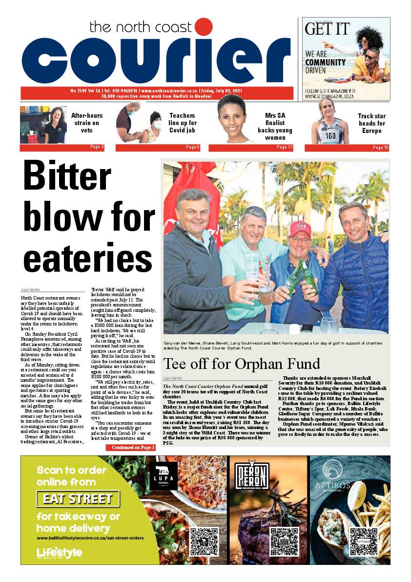 North Coast Courier 02 July 2021 page 1