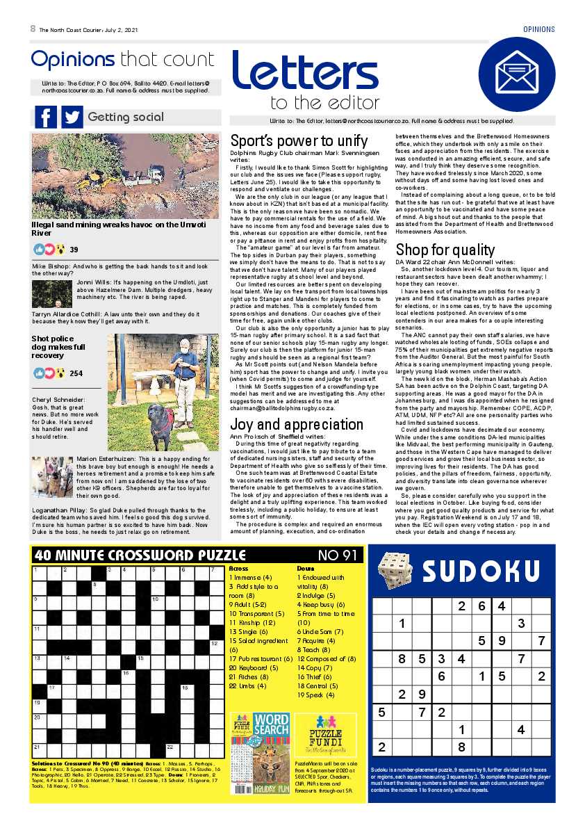 North Coast Courier 02 July 2021 page 8