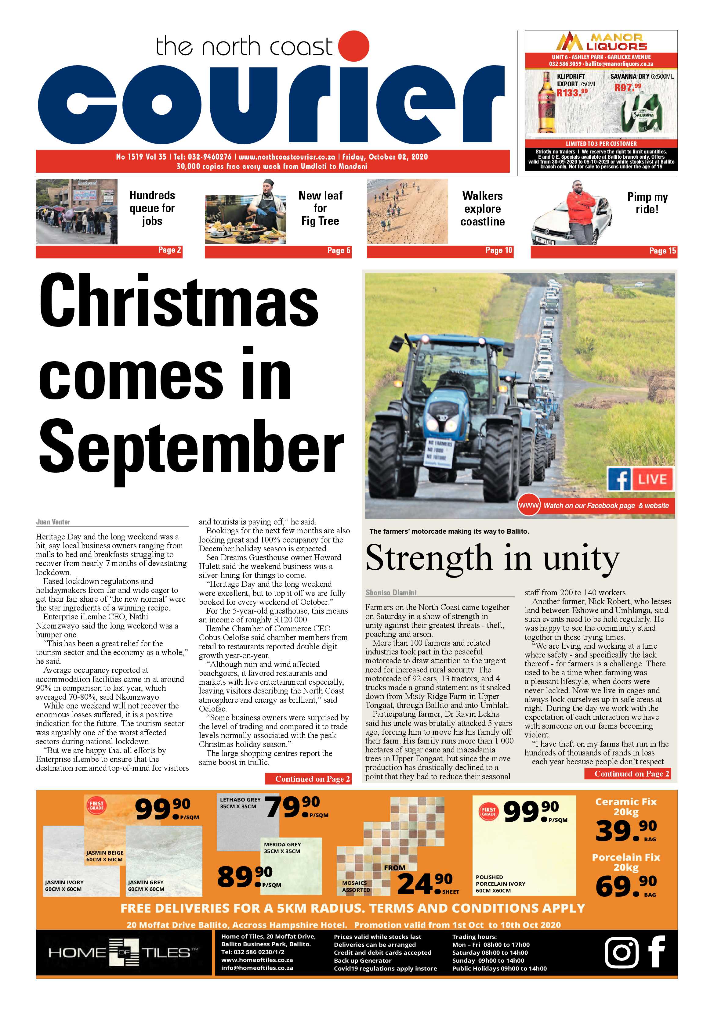 North Coast Courier 02 October 2020 page 1