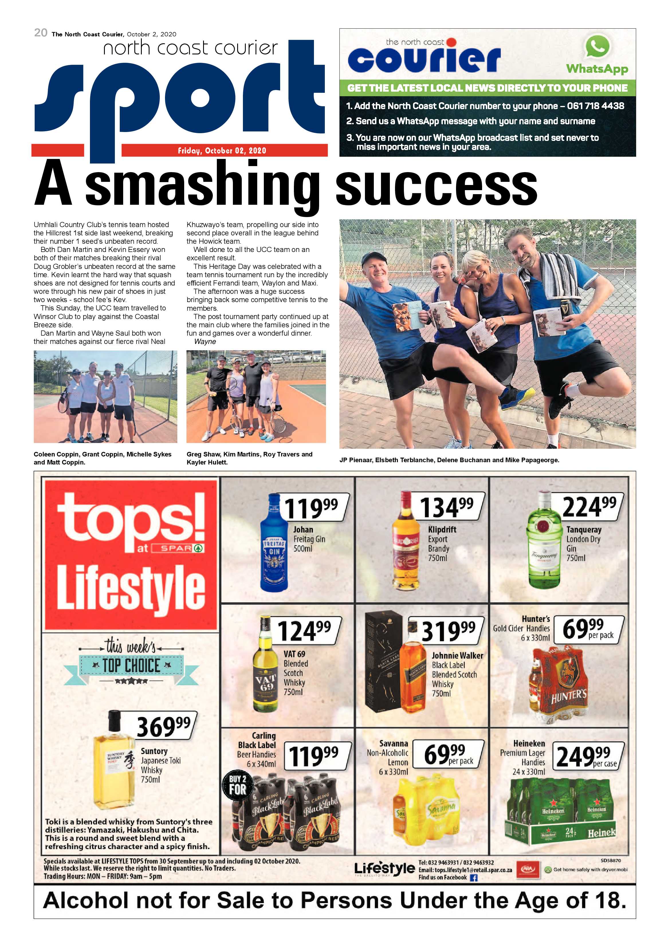 North Coast Courier 02 October 2020 page 20