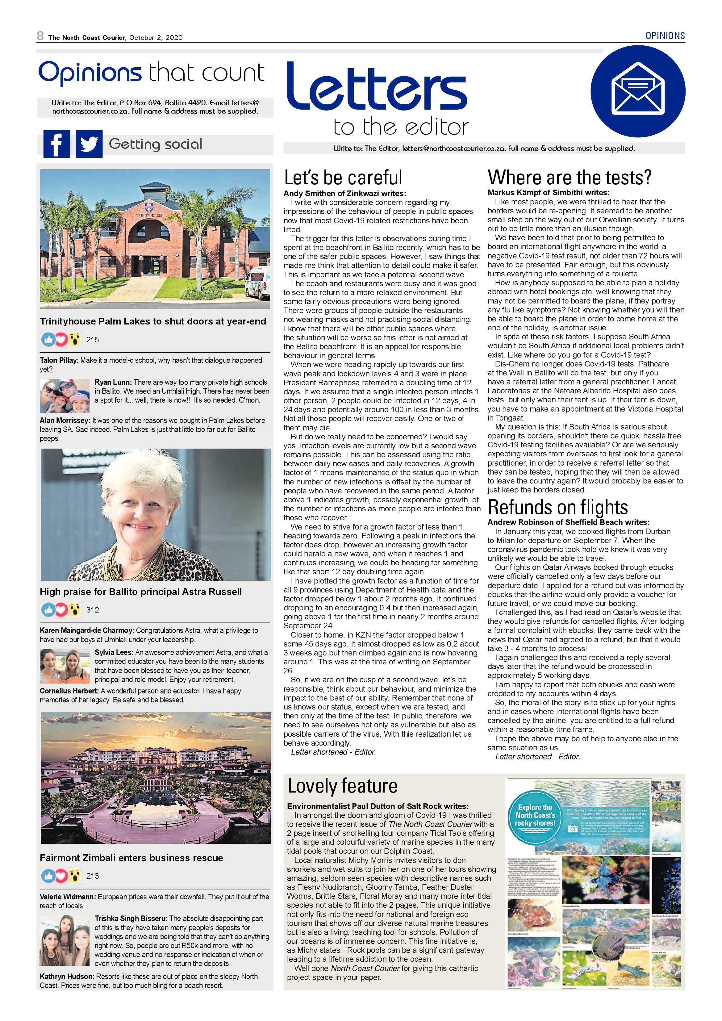 North Coast Courier 02 October 2020 page 8