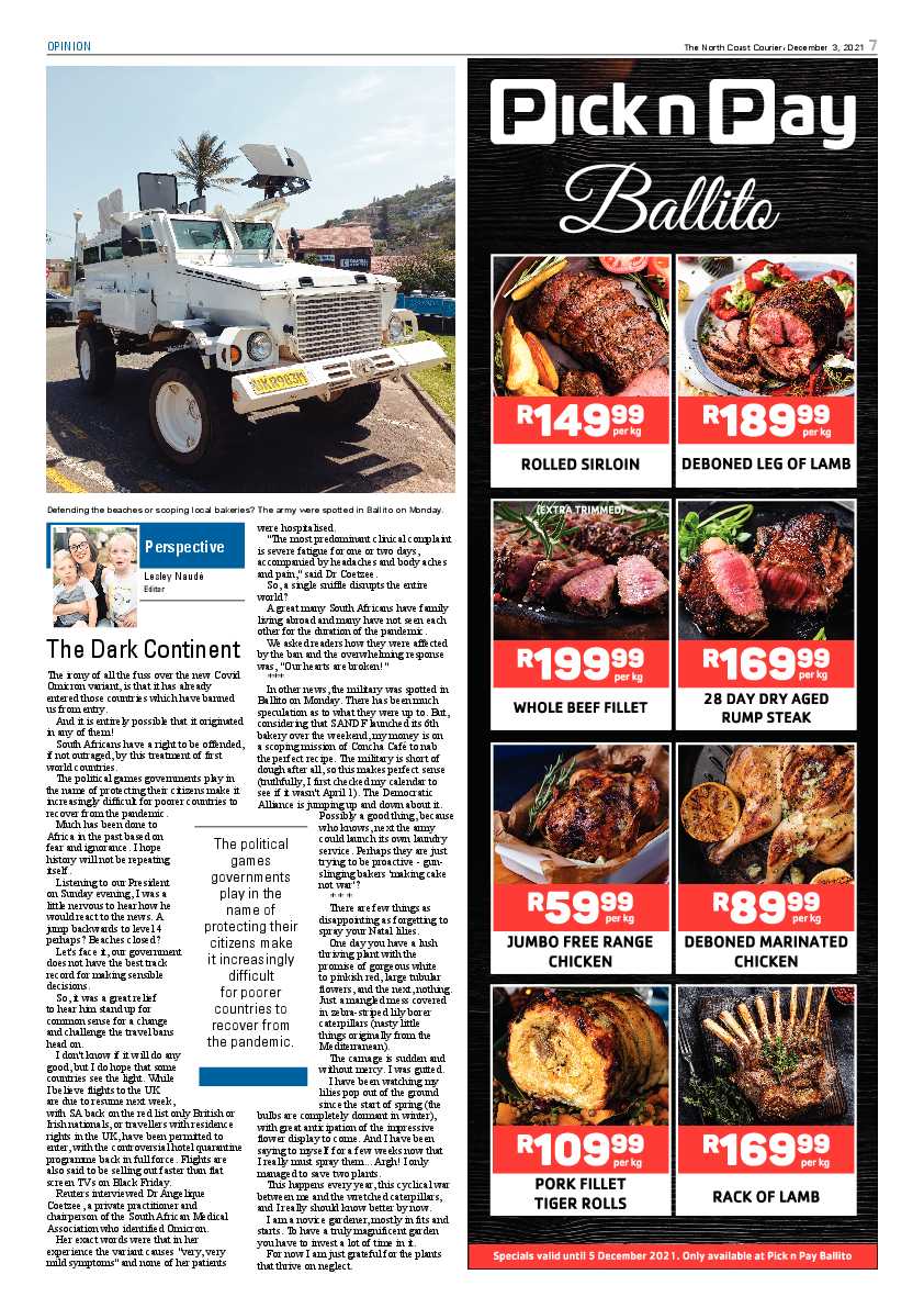 North Coast Courier 03 December 2021 page 7
