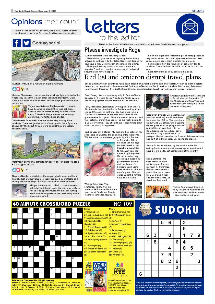 North Coast Courier 03 December 2021 page 8