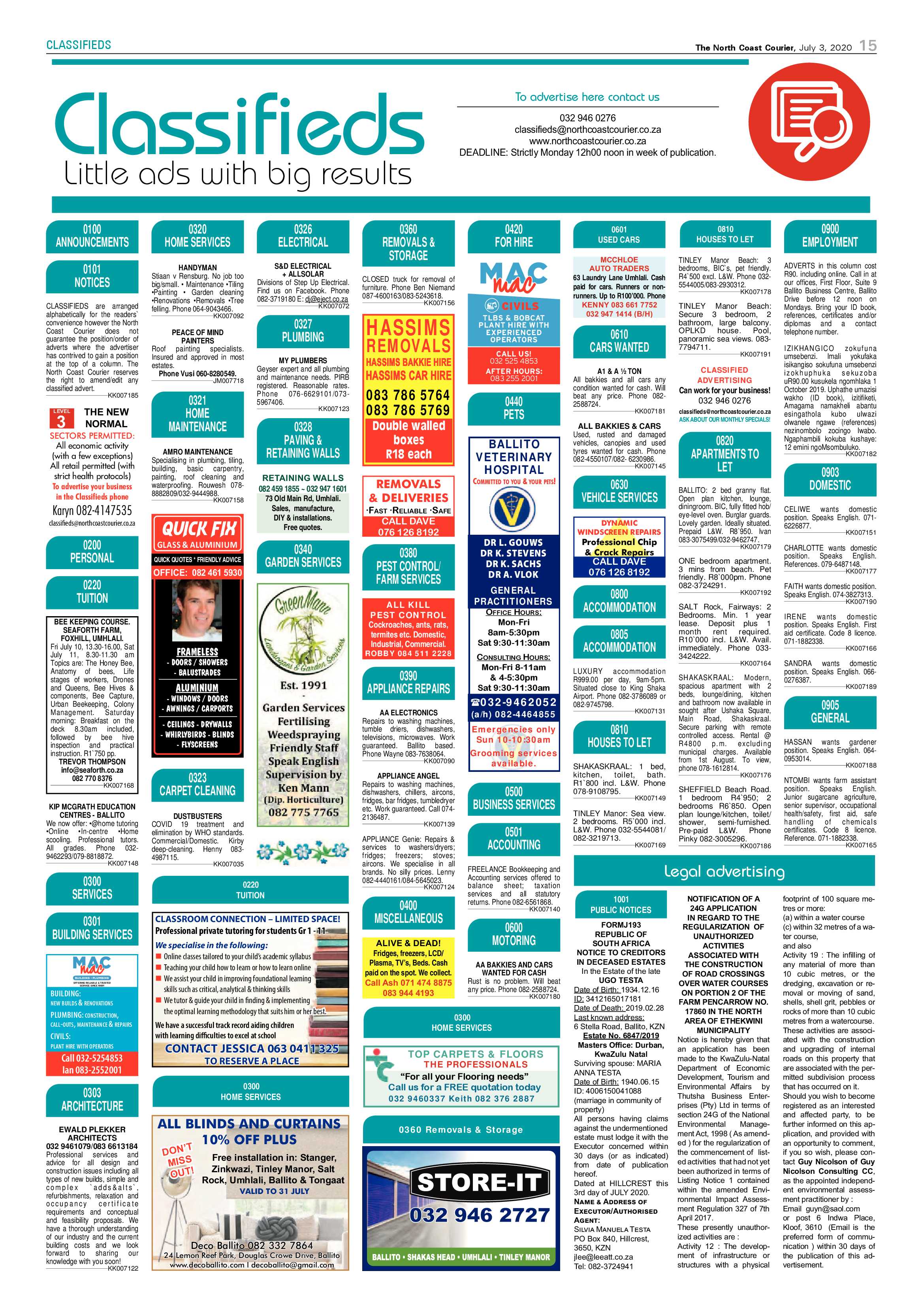North Coast Courier 03 July 2020 page 15