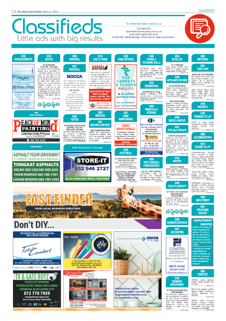 North Coast Courier 03 March 2023 page 14