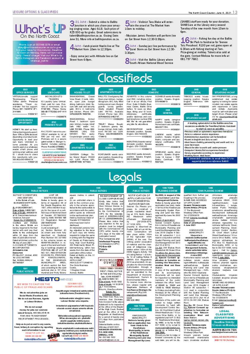 North Coast Courier 04 June 2021 page 13