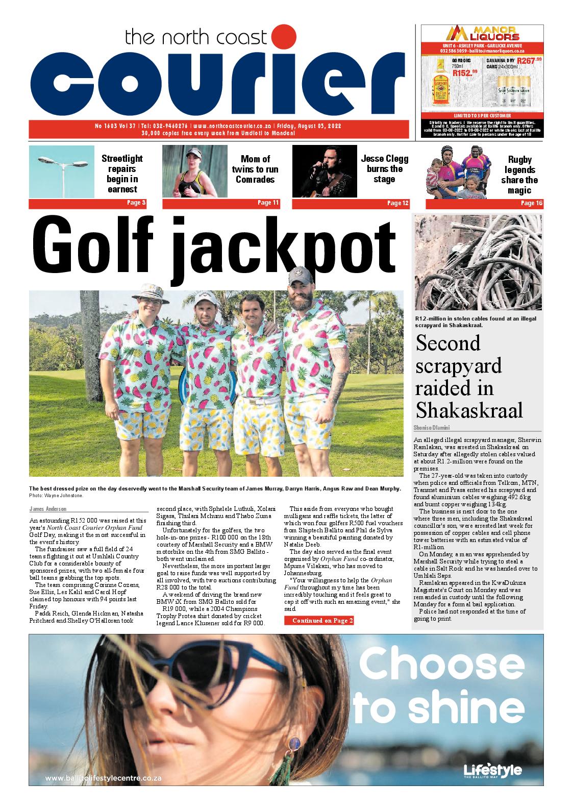 North Coast Courier 05 August 2022 page 1