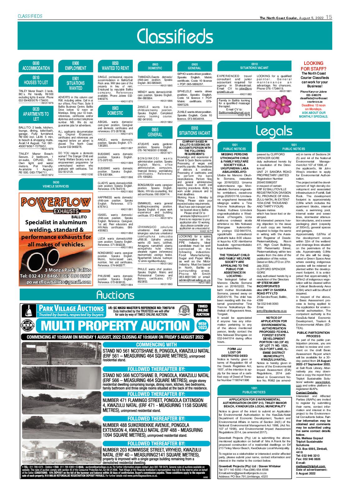 North Coast Courier 05 August 2022 page 15
