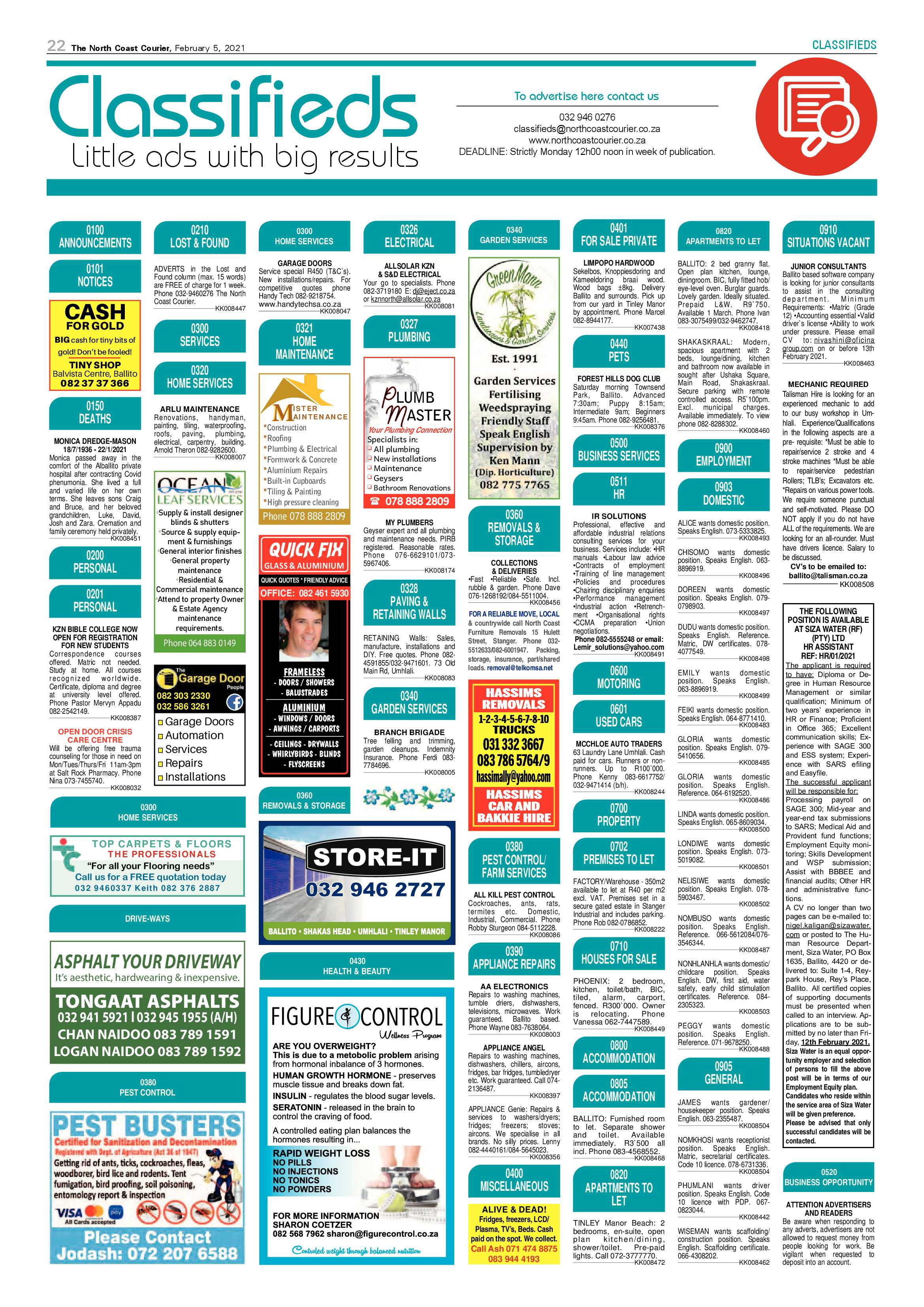 North Coast Courier 05 February 2021 page 22