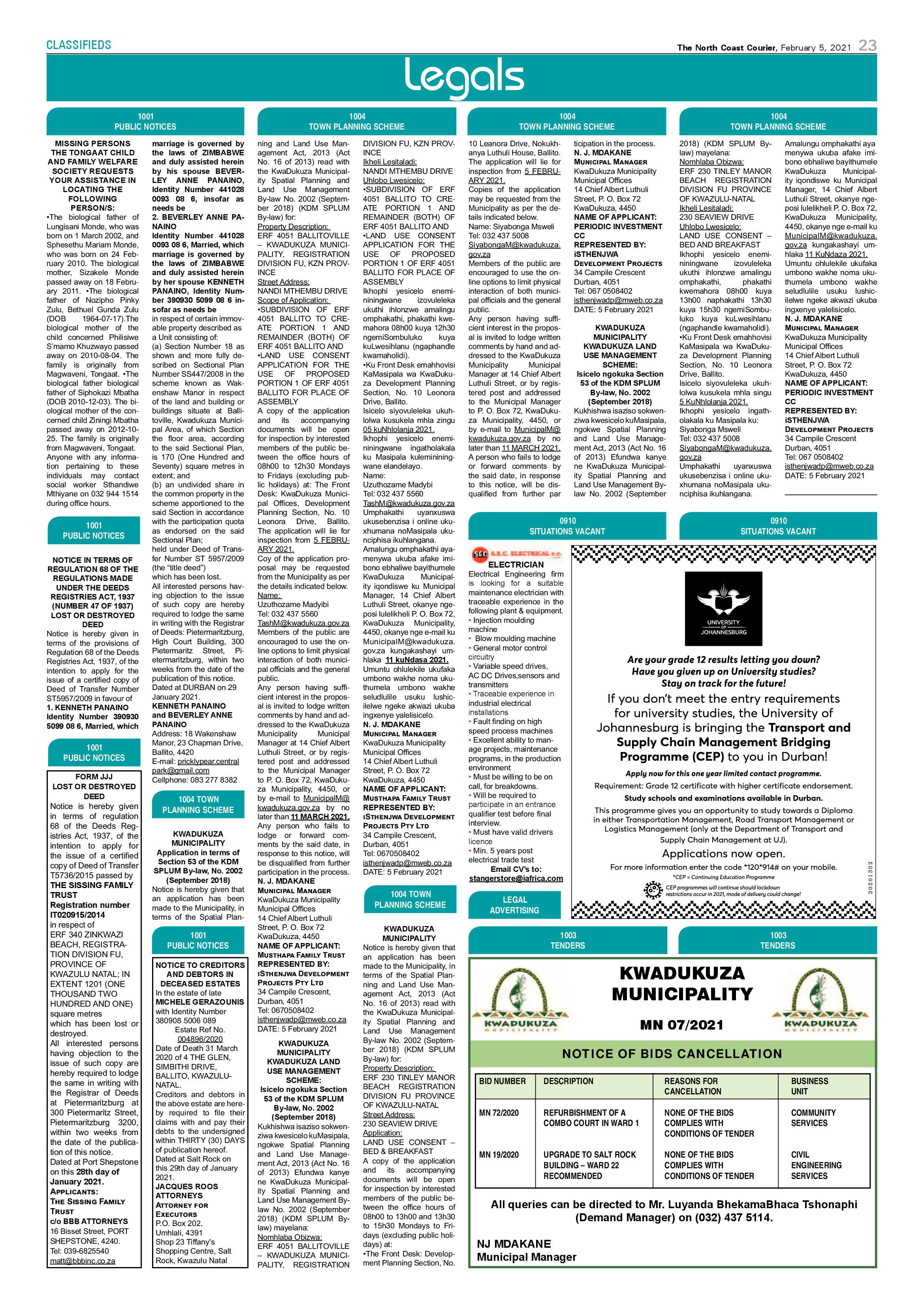 North Coast Courier 05 February 2021 page 23
