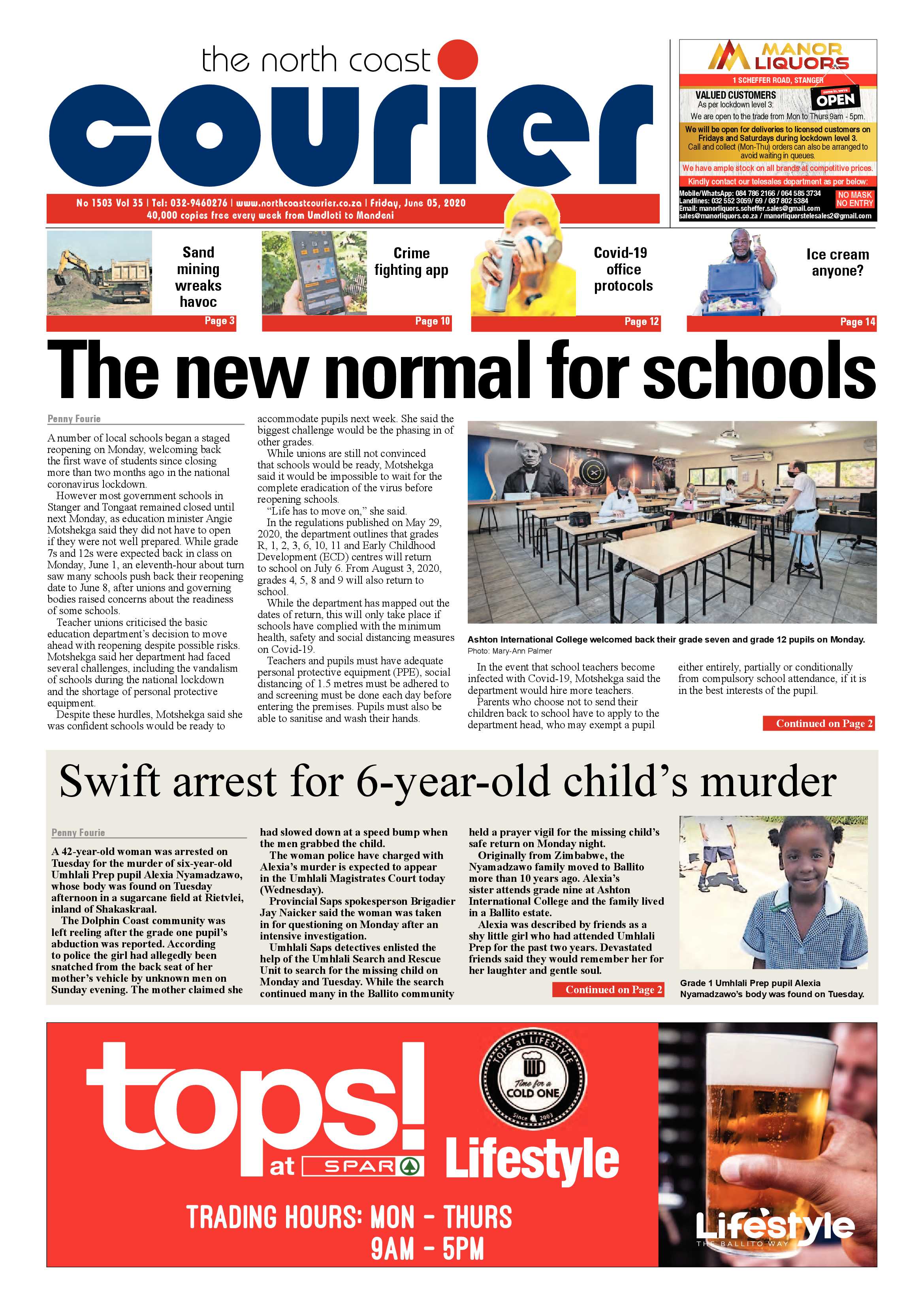 North Coast Courier 05 June 2020 page 1
