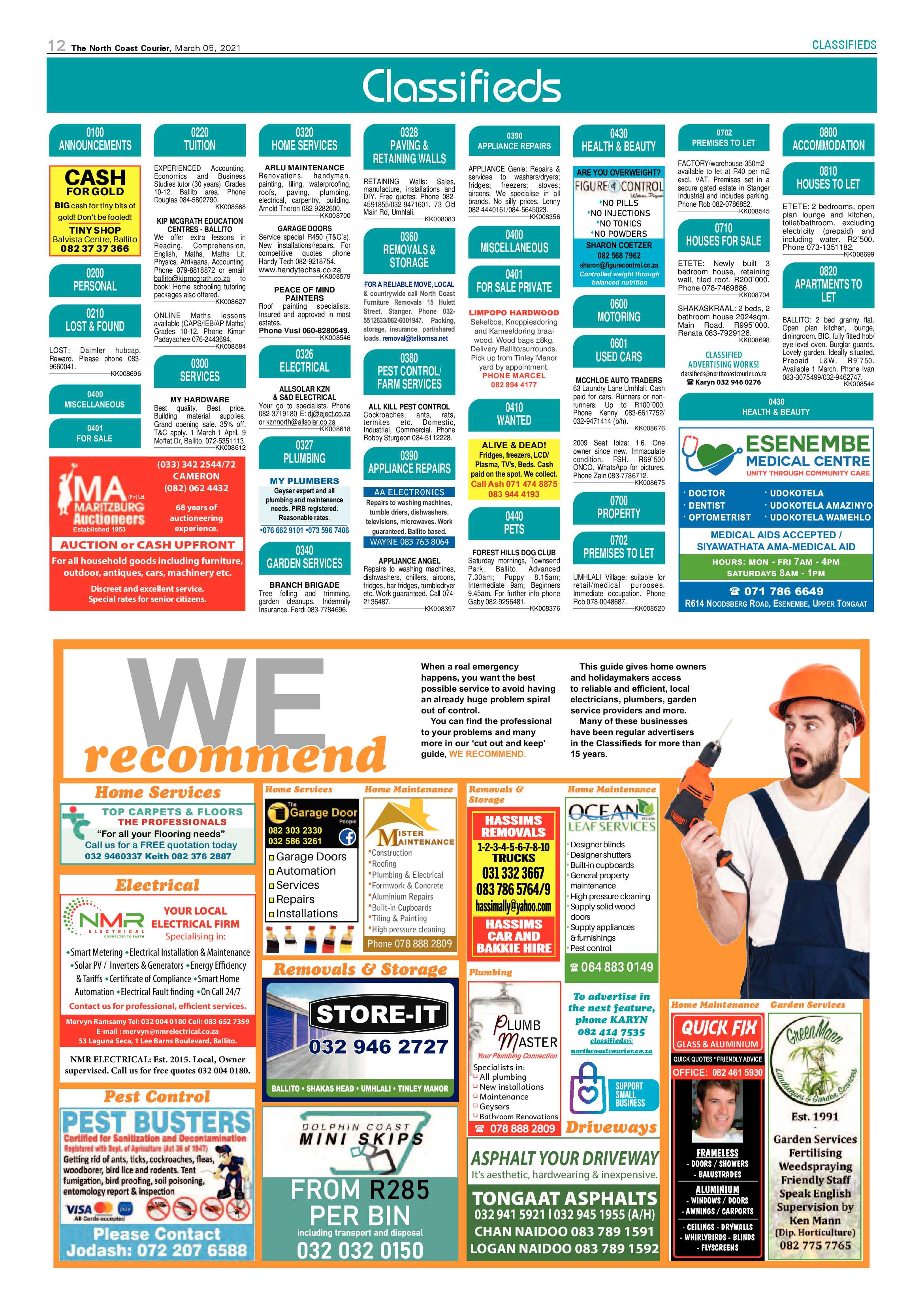 North Coast Courier 05 March 2021 page 12