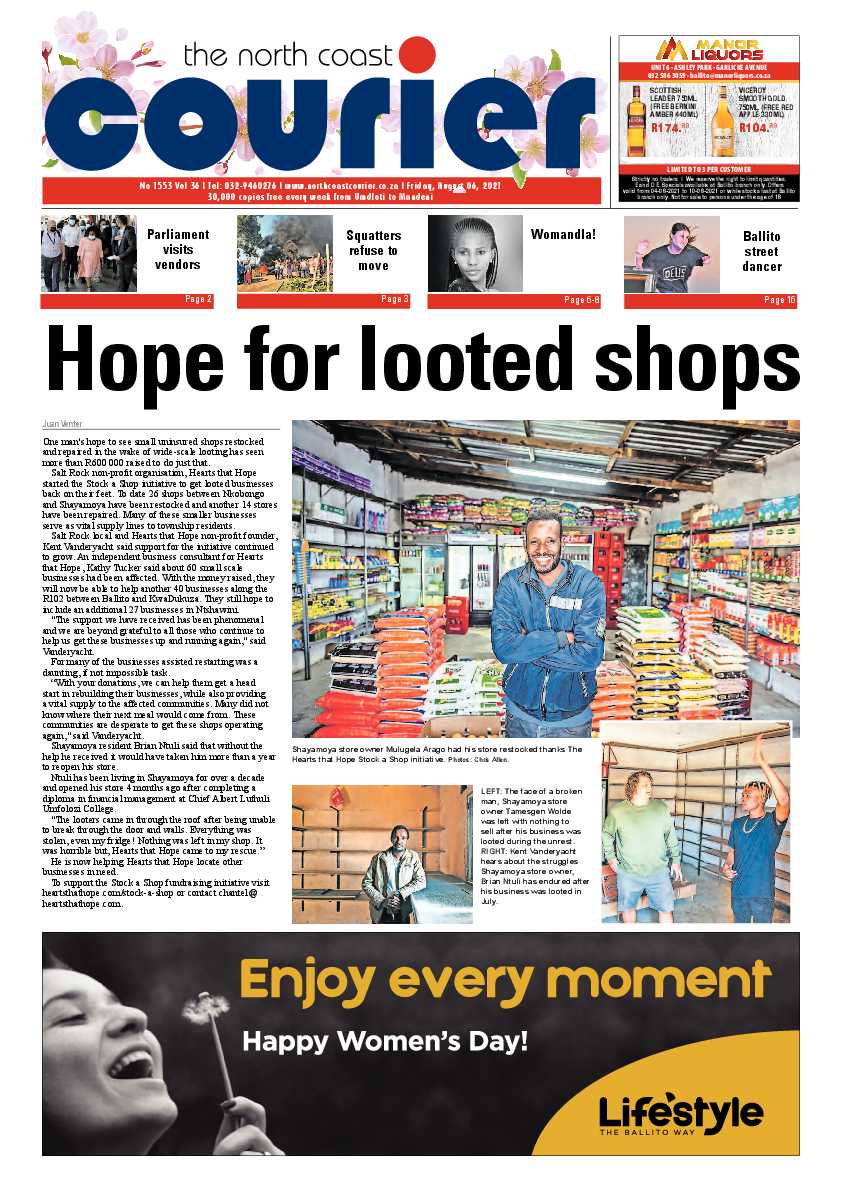 North Coast Courier 06 August 2021 page 1