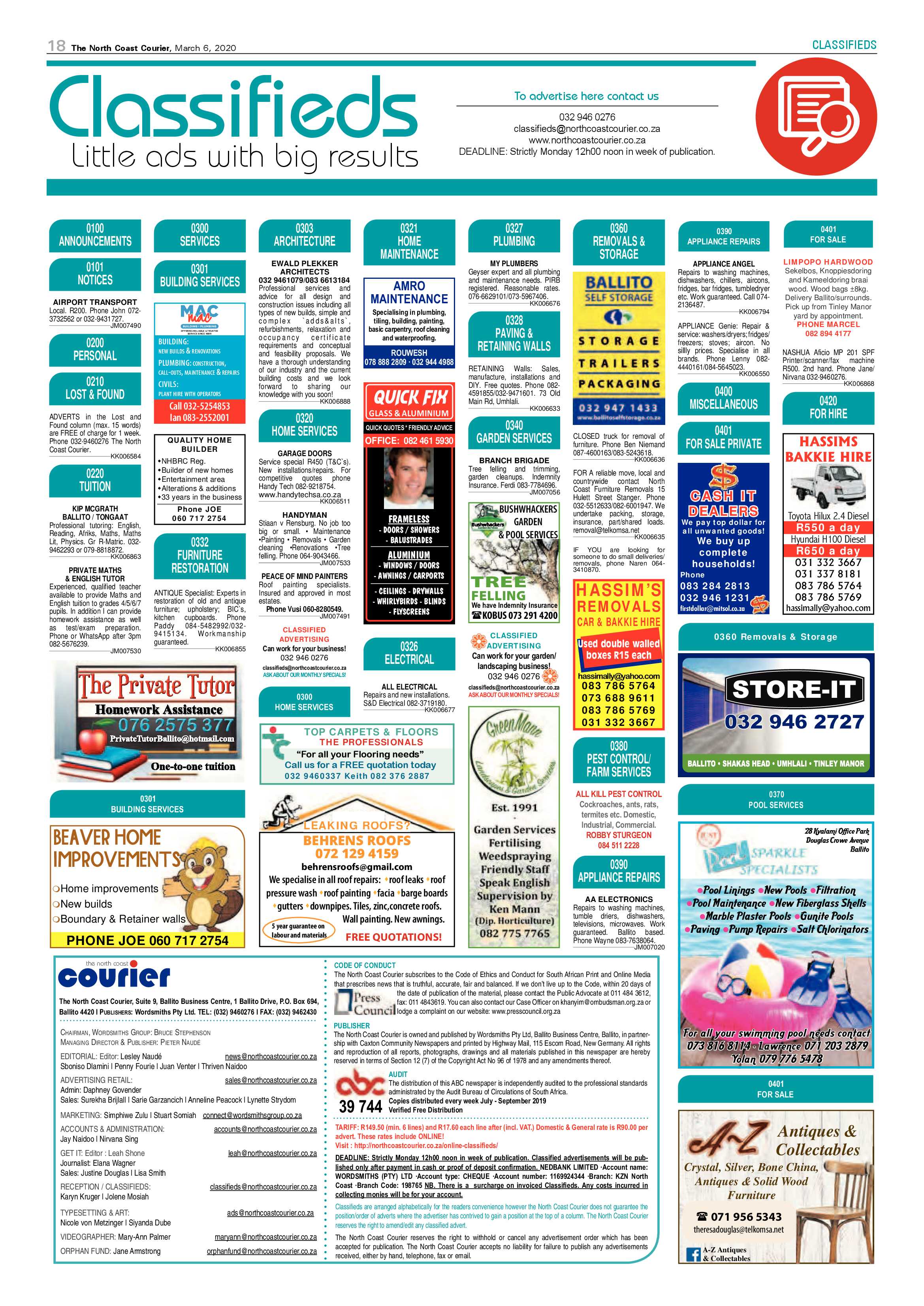 North Coast Courier 06 March 2020 page 18