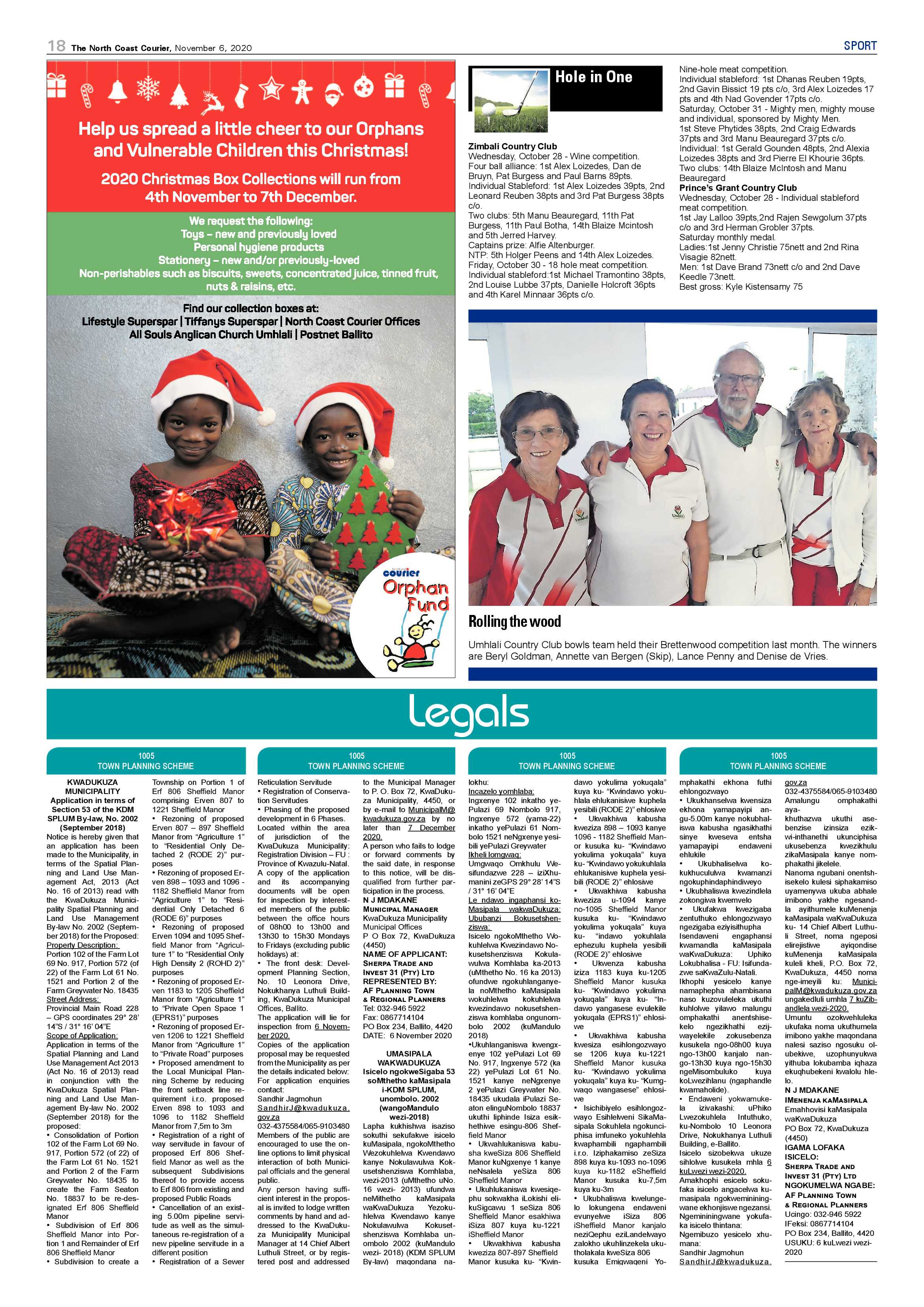 North Coast Courier 06 November 2020 page 18