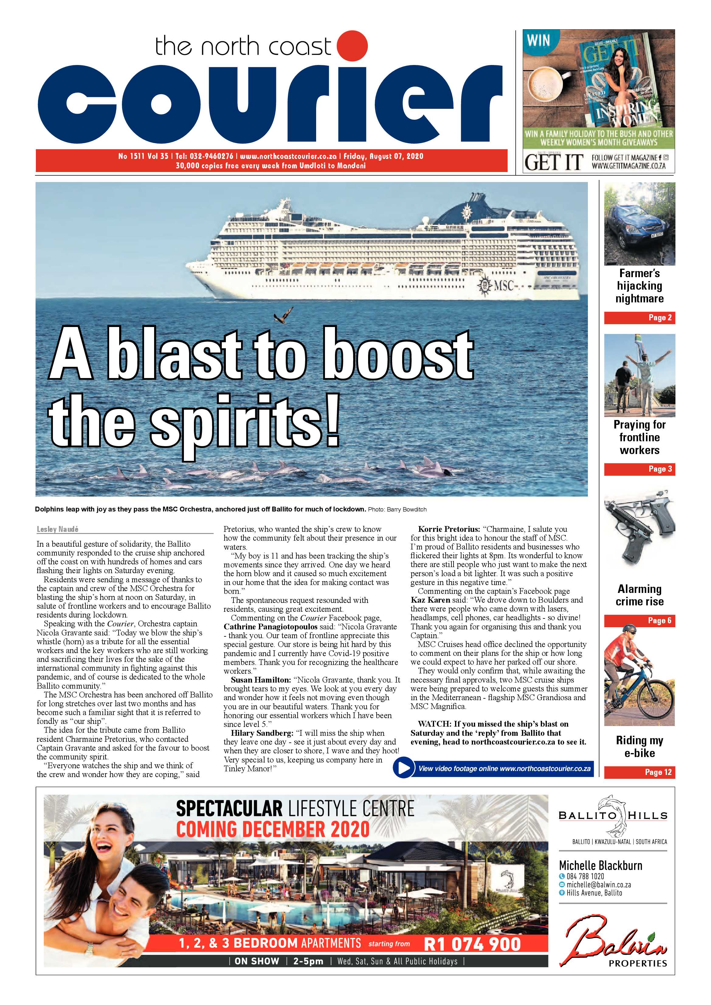North Coast Courier 07 August 2020 page 1