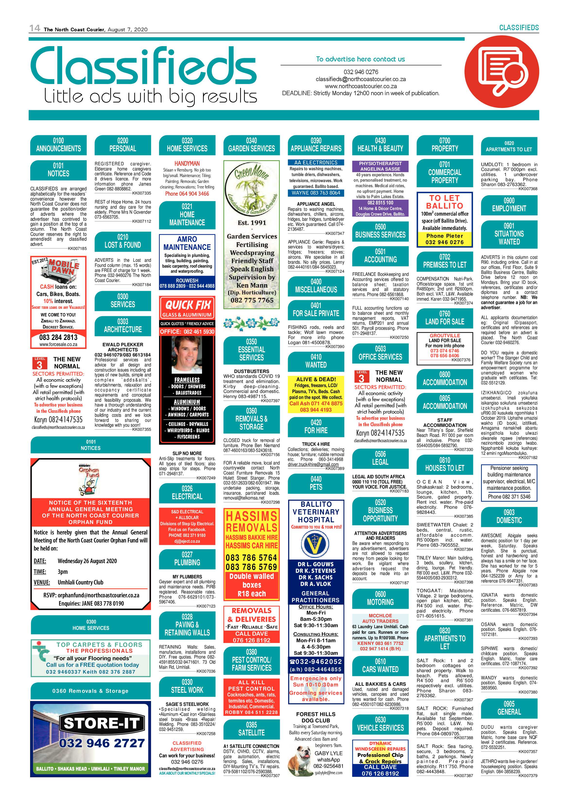 North Coast Courier 07 August 2020 page 14