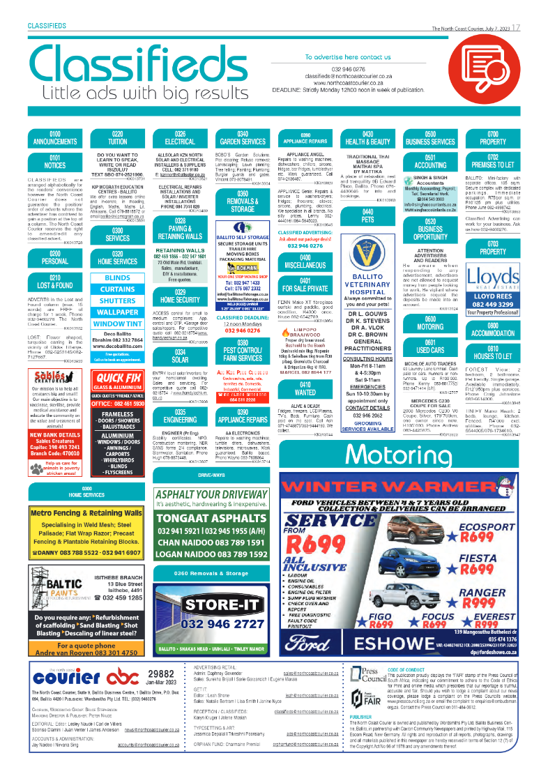 North Coast Courier 07 July 2023 page 17