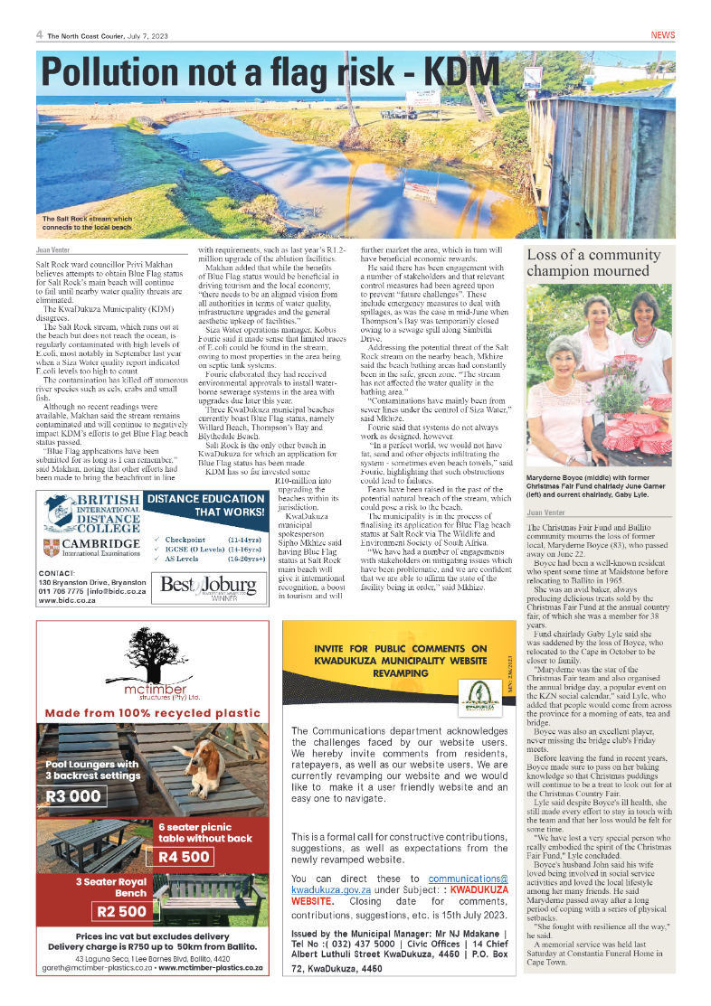 North Coast Courier 07 July 2023 page 4