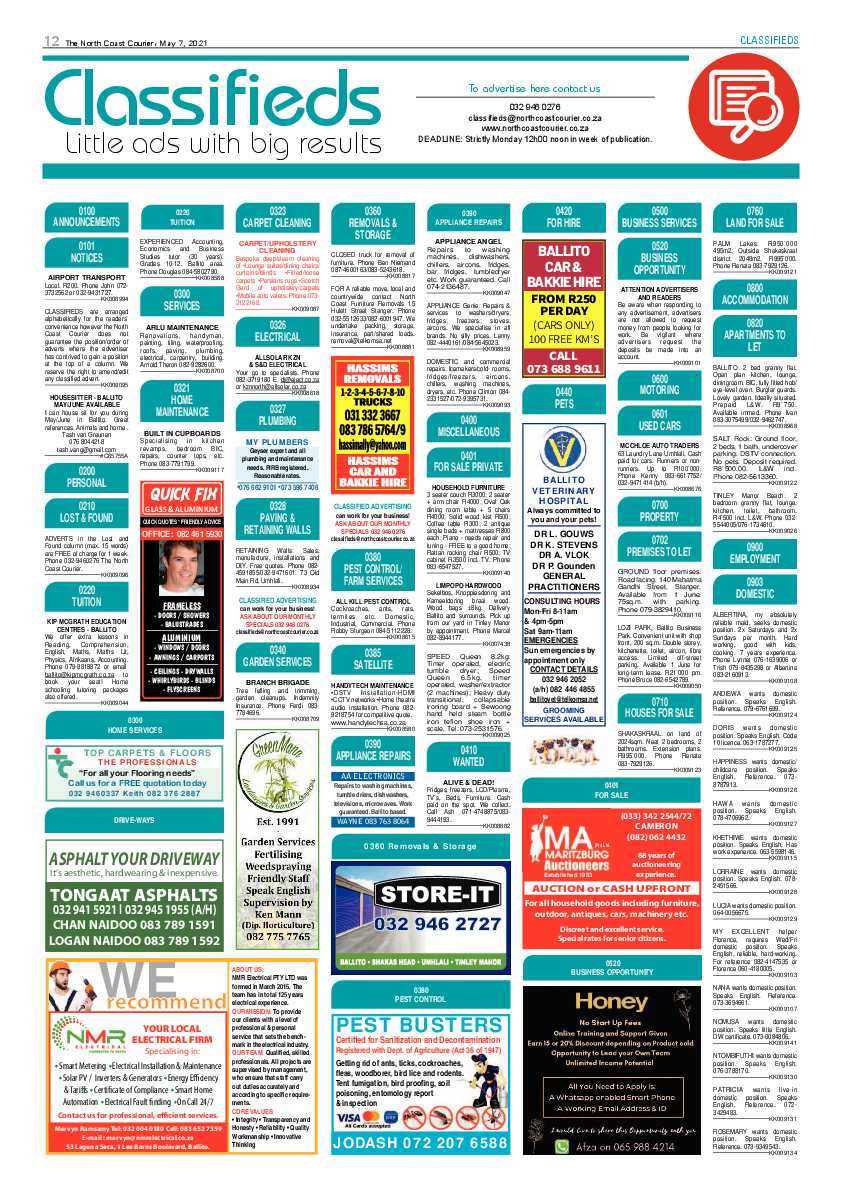 North Coast Courier 07 May 2021 page 12